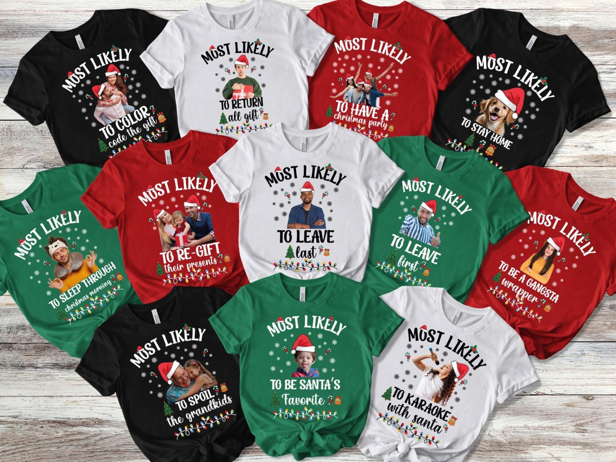 Custom Photo Christmas Family Shirt: Funny Matching Group Tee