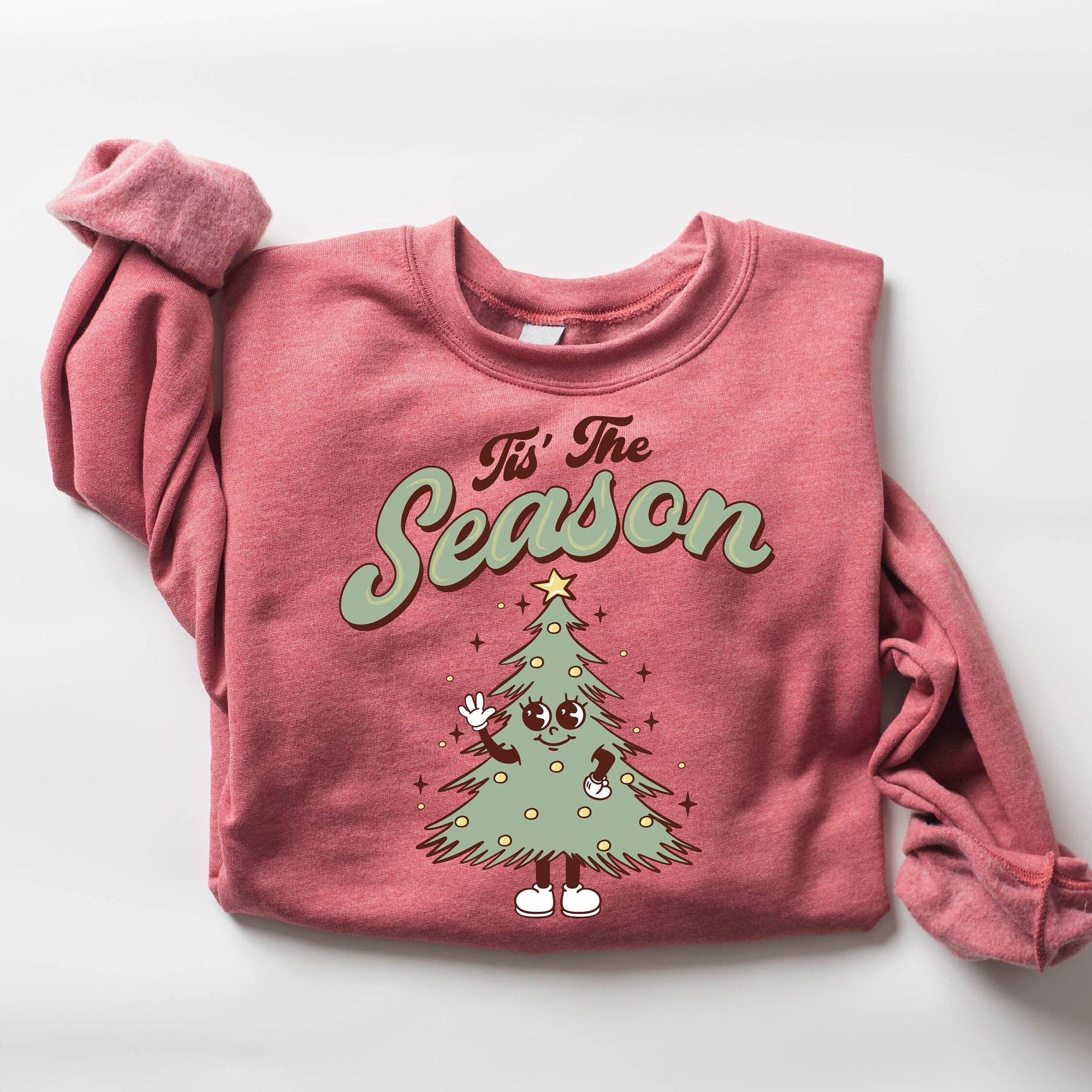 T Is The Season Sweatshirt, Cute Merry Christmas Tree Sweatshirt, Womens Christmas Crewneck, Holiday Sweatshirt, Winter Sweatshirt, Xmas Tee