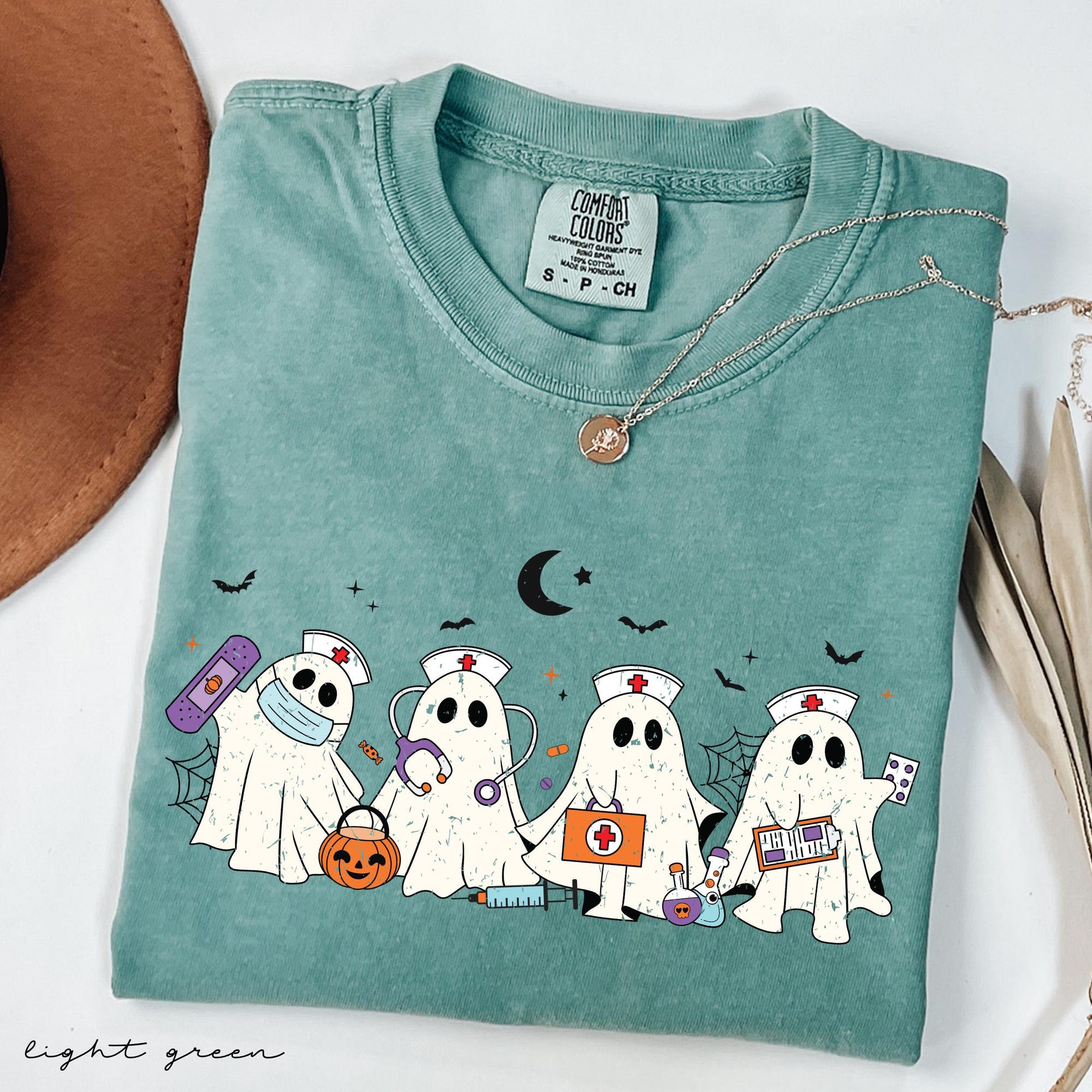 Comfort Colors® Ghost Nurse Halloween Shirt, Halloween Nurse Shirt, Spooky Nurse Shirt, Halloween Nurse Gift, Nurse Boo Crew Shirt, Fall Tee