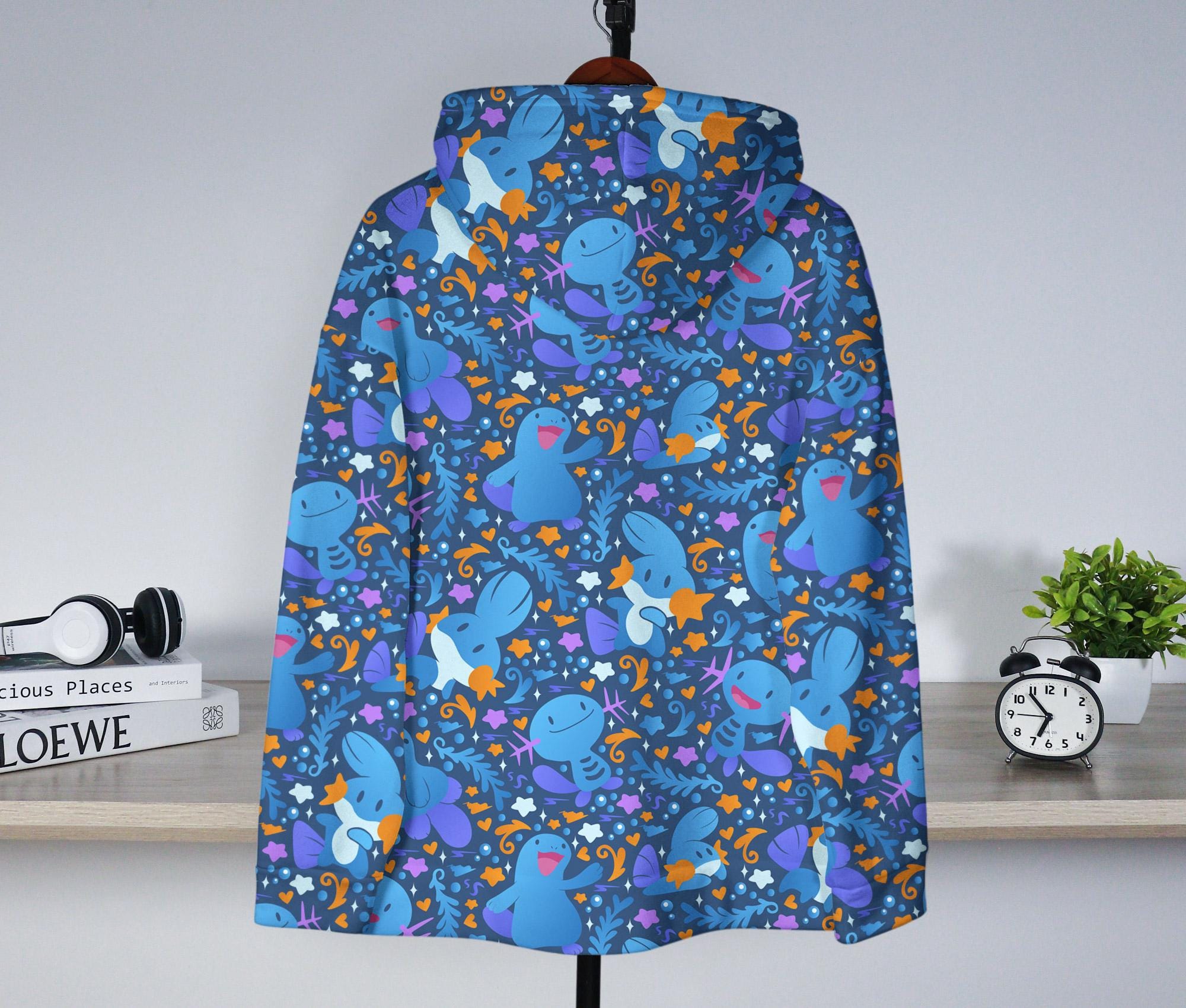 il_2000xN.7036566049_dvc4-1.jpg Wooper Quagsire Hoodie, Cute Blue Axolotl Hoodie, Floral Kawaii Unisex Hoodie, Cozy Sweatshirt, Wooper Shirt Gifts