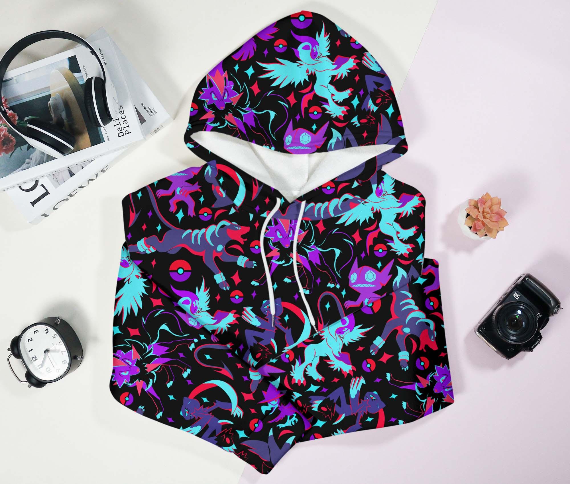 Absol Hoodie, Kawaii Unisex Hoodie, Gothic Graphic Pullover Sweatshirt, Cute Dark Sableye Hoodie, Absol Shirt Gift