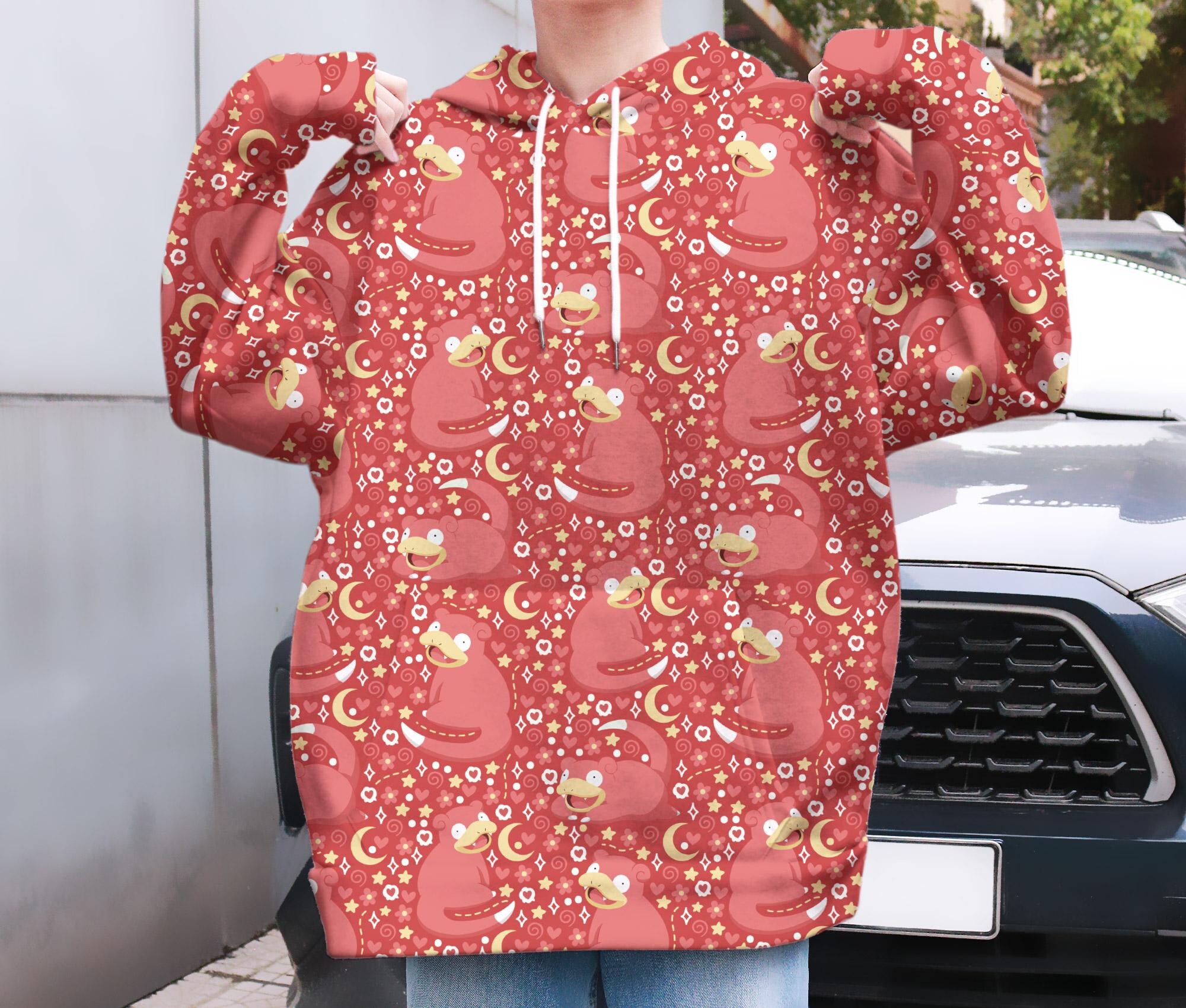 il_2000xN.7056011825_k71c-3.jpg Slowpoke Hoodie, Cute Pink Lazy Creature Hoodie, Cozy Kawaii Hooded Pullover, Unisex Funny Sweatshirt Gift, Slowpoke Shirt Gift