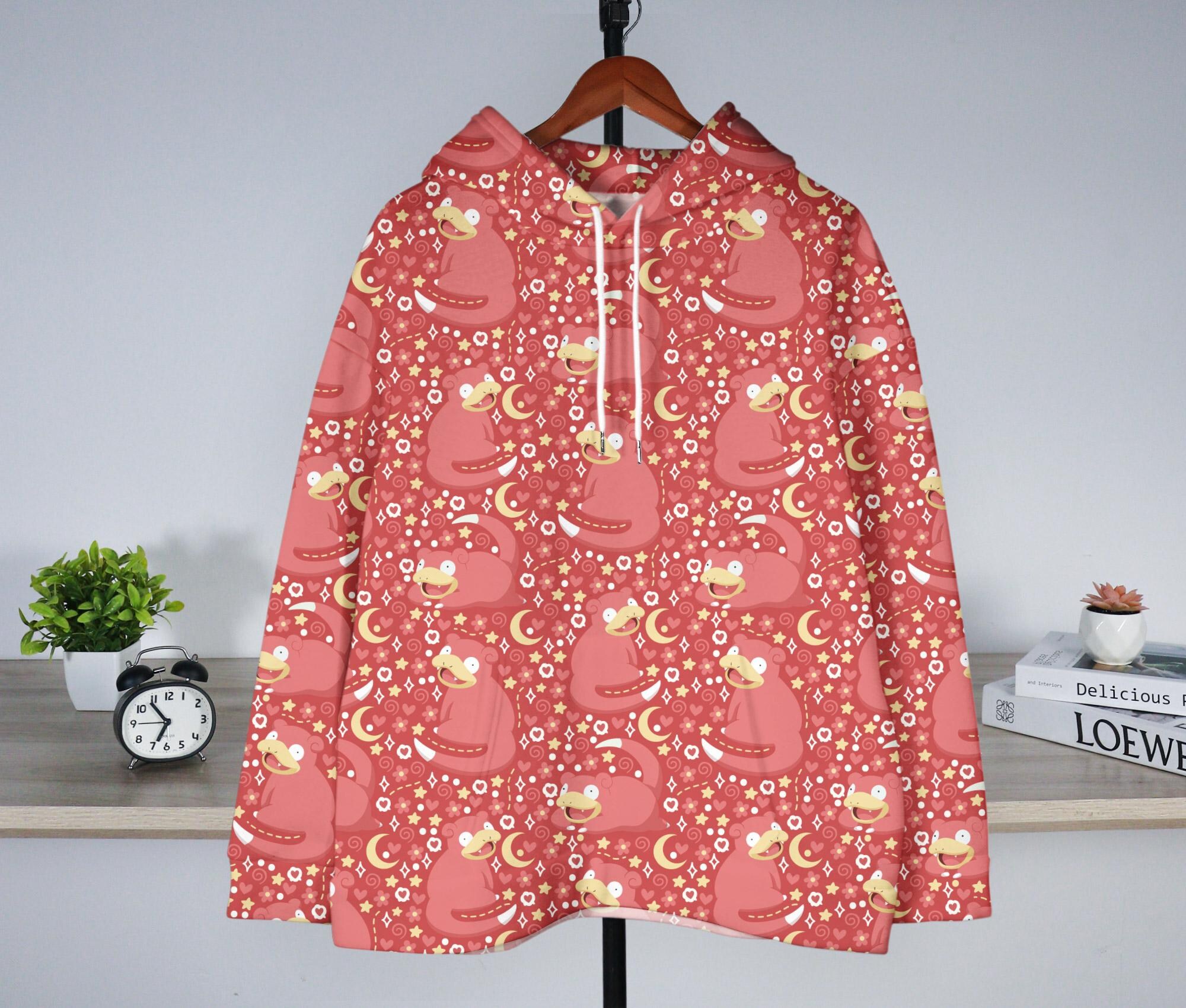 il_2000xN.7056011939_iqzx-3.jpg Slowpoke Hoodie, Cute Pink Lazy Creature Hoodie, Cozy Kawaii Hooded Pullover, Unisex Funny Sweatshirt Gift, Slowpoke Shirt Gift