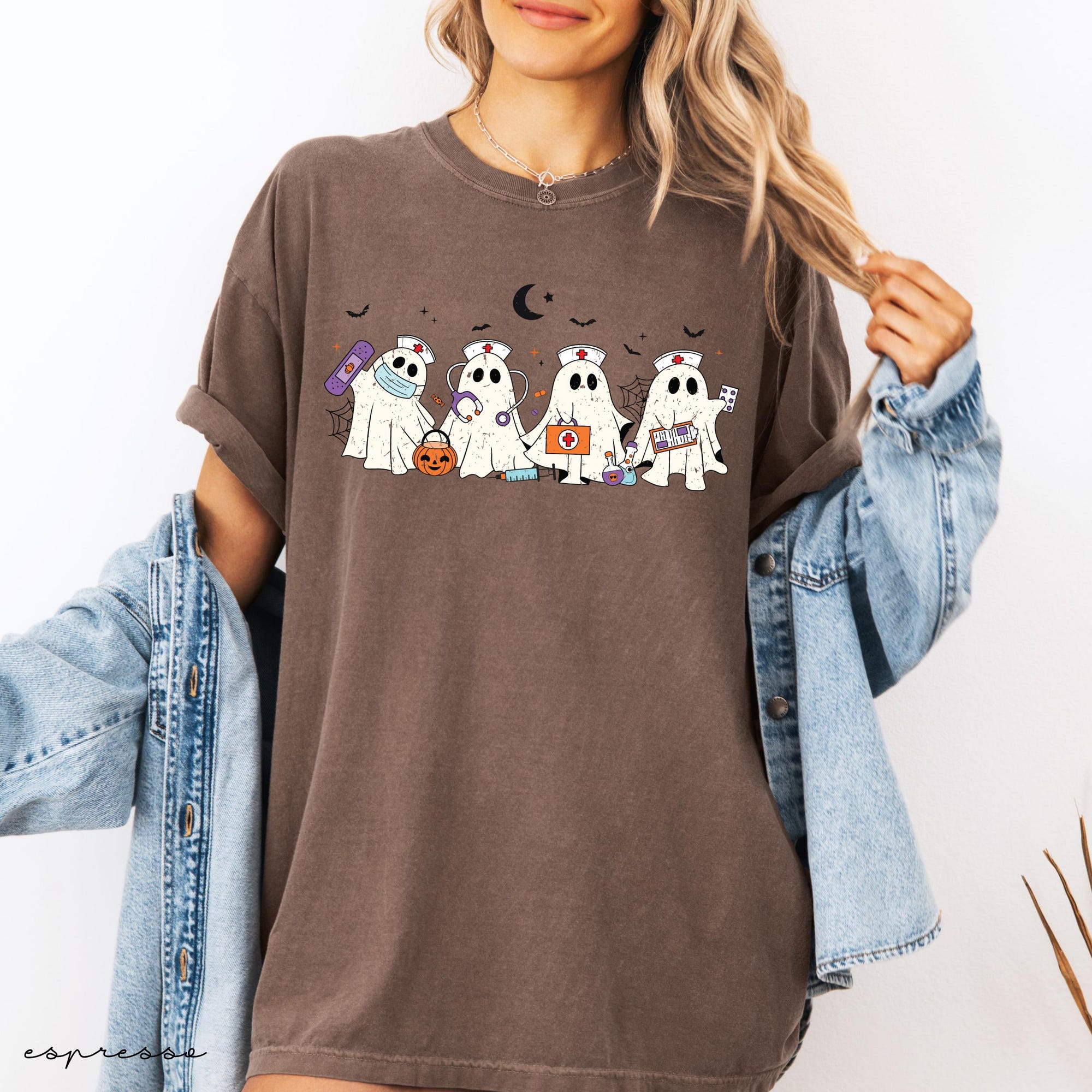 il_2000xN.7056325585_e5gl-1.jpg Comfort Colors® Ghost Nurse Halloween Shirt, Halloween Nurse Shirt, Spooky Nurse Shirt, Halloween Nurse Gift, Nurse Boo Crew Shirt, Fall Tee