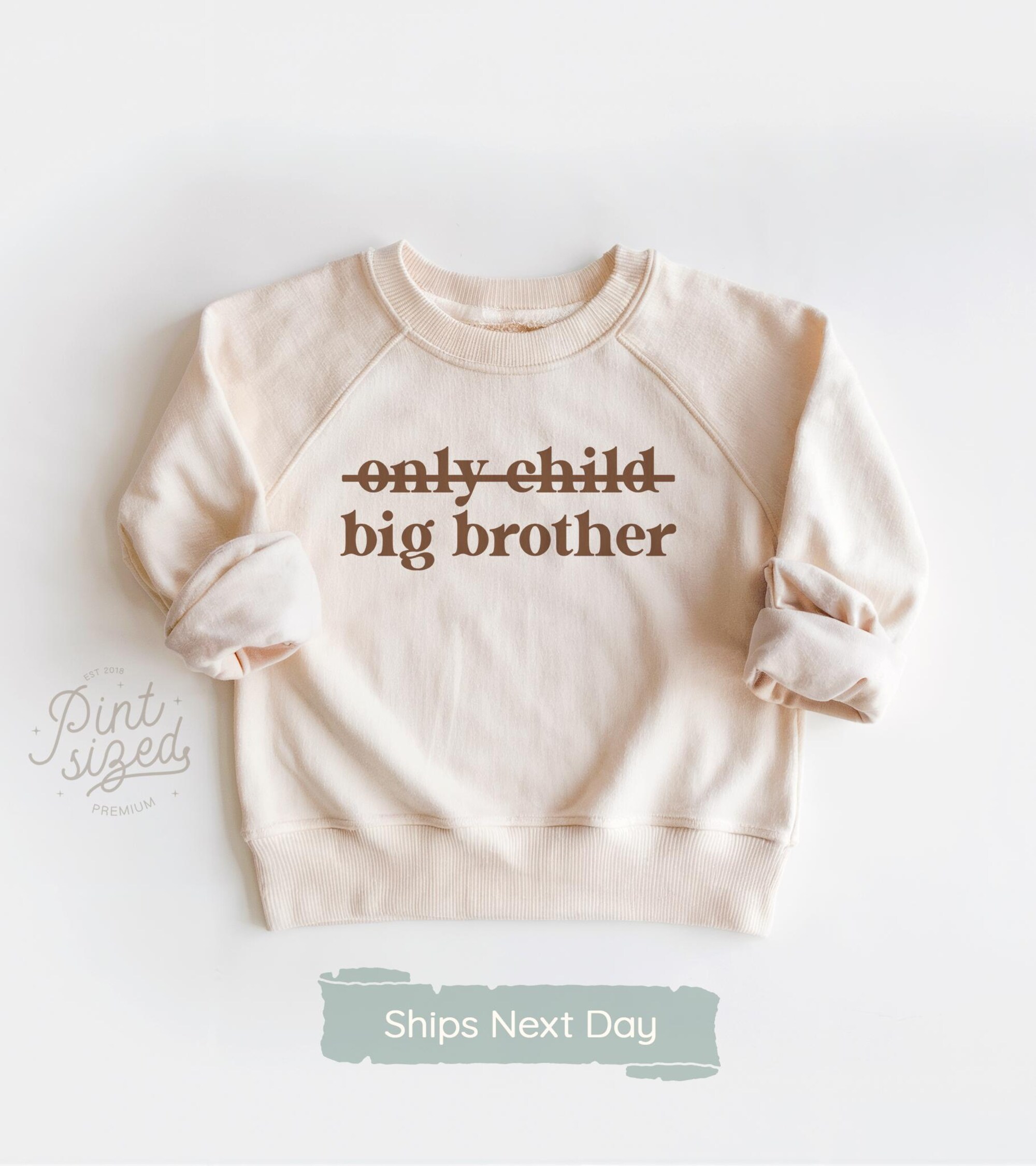 Big Brother Sweatshirt – Retro Big Brother Sibling Pullover – Cute Big Brother Gift – Announcement Crew Neck