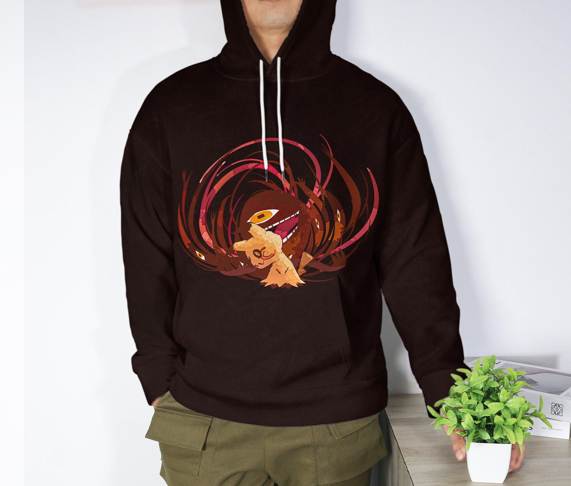 il_2000xN.7068633488_ajkx-3.jpg Mimikyu Hoodie, Creepy Cute Anime Hoodie, Kawaii Ghost Hoodie Unisex, Funny Graphic Sweatshirt Gift, Trendy Mimikyu Shir Gift