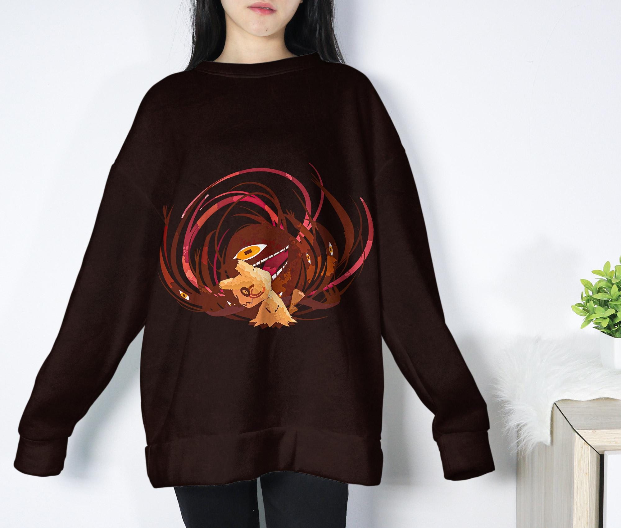 il_2000xN.7068633500_ahr4-3.jpg Mimikyu Hoodie, Creepy Cute Anime Hoodie, Kawaii Ghost Hoodie Unisex, Funny Graphic Sweatshirt Gift, Trendy Mimikyu Shir Gift