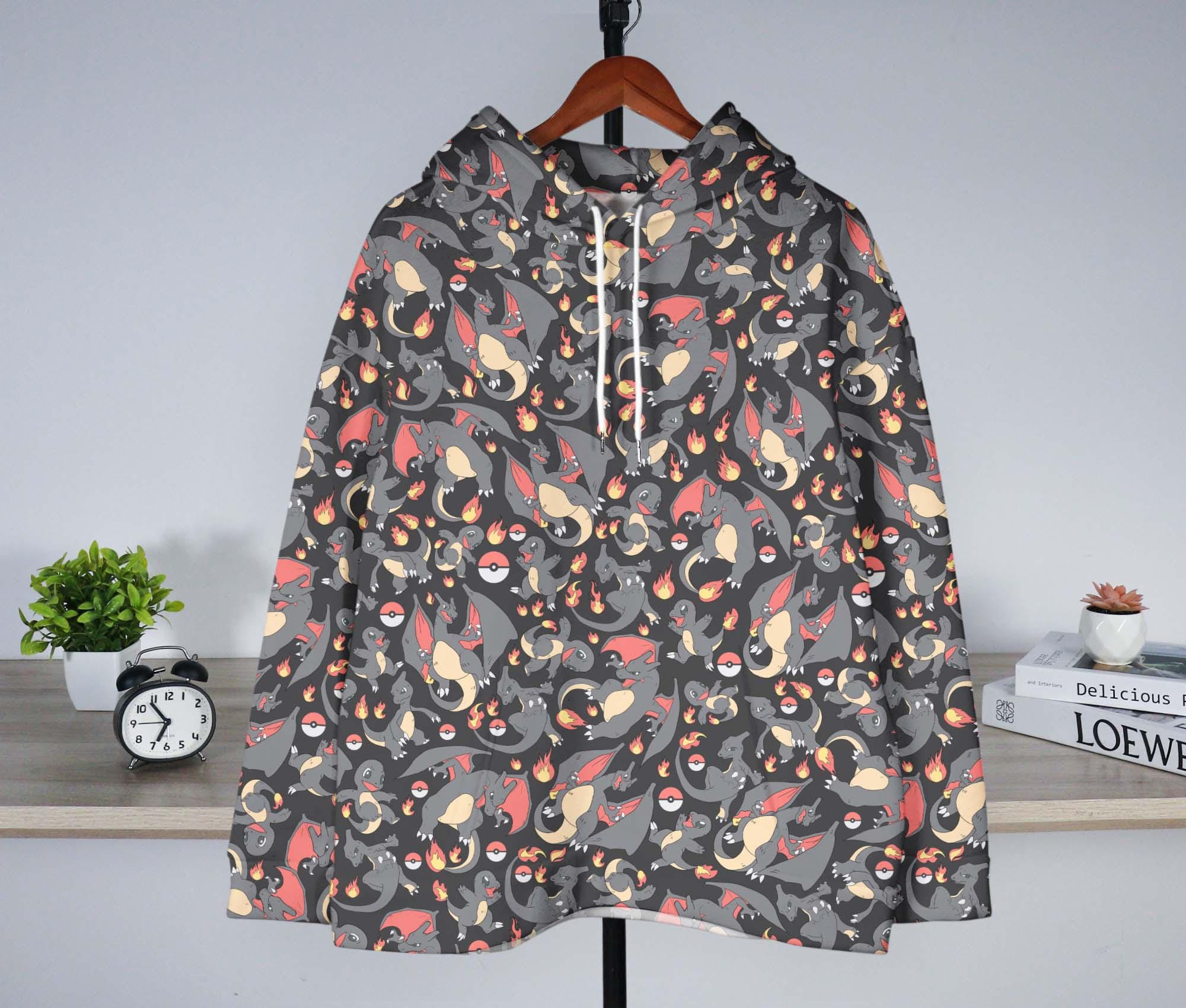 il_2000xN.7079225930_qck7-3.jpg Charmander Hoodie, Charizard Graphic Hoodie, Cute Kawaii Hoodie, Funny Streetwear Sweatshirt, Cozy Christmas Hoodie, Unisex Hoodie Gift