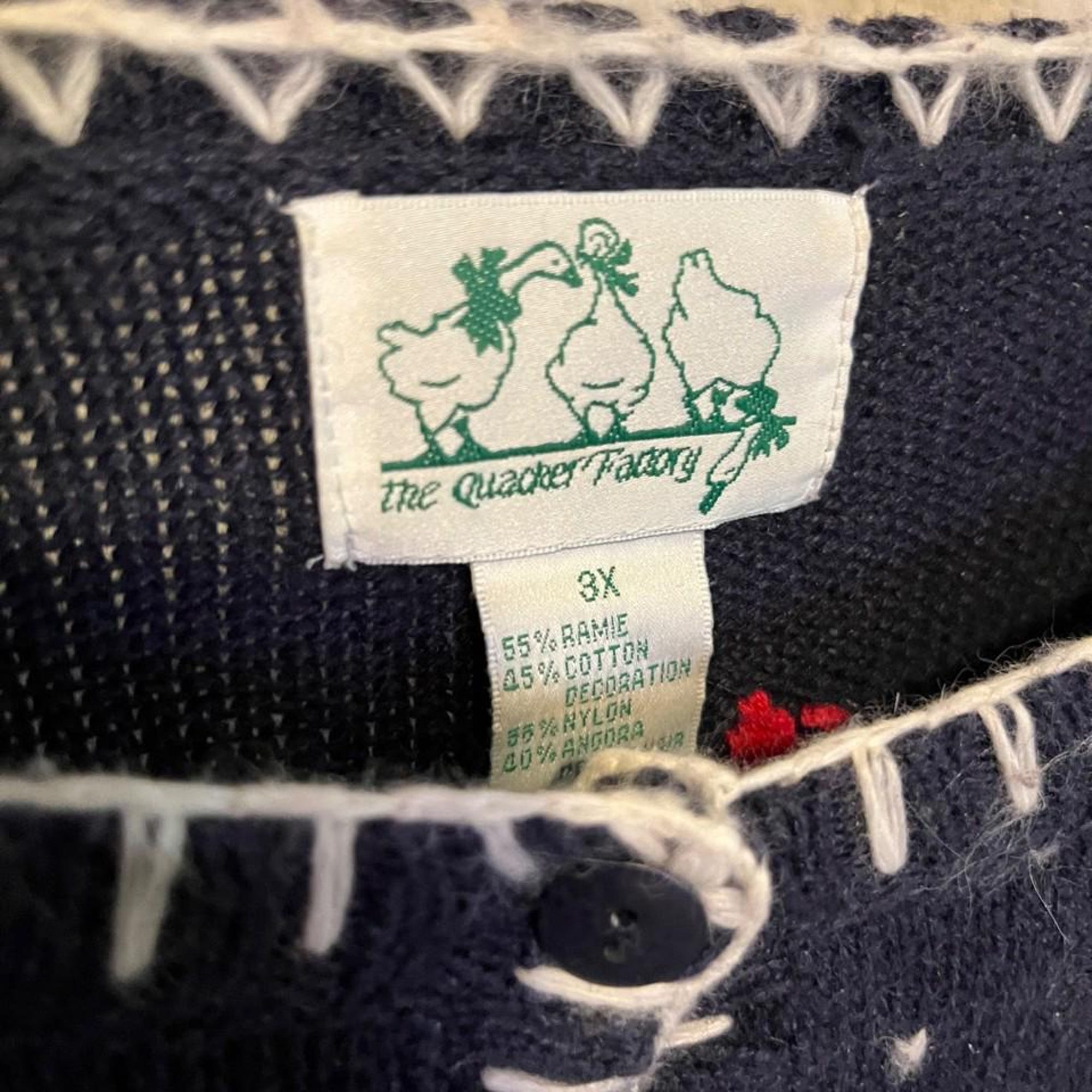 il_2000xN.7079571291_anc7.jpg Vintage Quacker Factory Cardigan Sweater Womens 3X Overall Christmas Farm Graphics