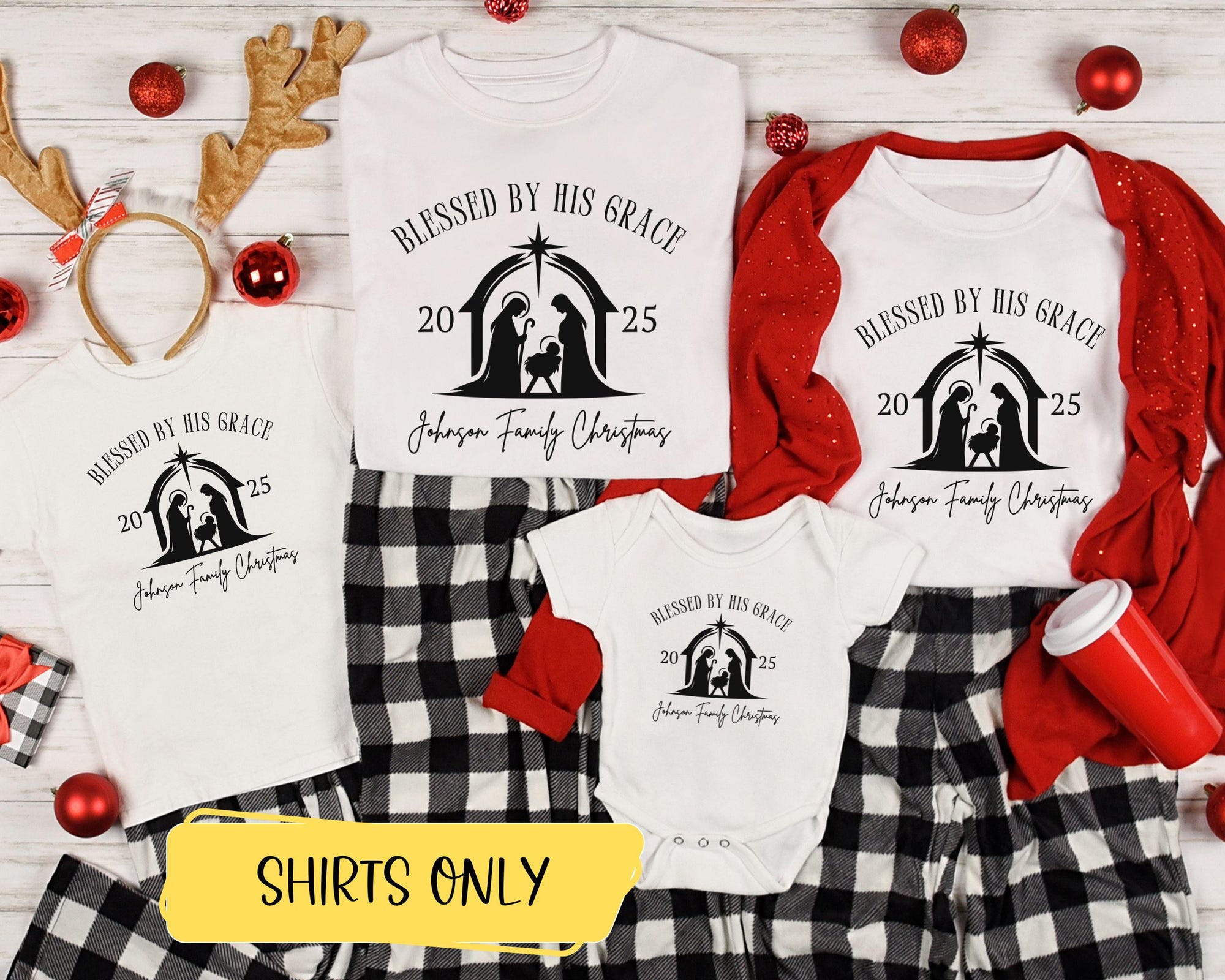 il_2000xN.7083800534_hilf.jpg Custom Family Christmas Shirt, Christian Family Matching Tshirt, Personalized Xmas Shirt, Holiday Gift for Christian Family Crewneck T-shirt