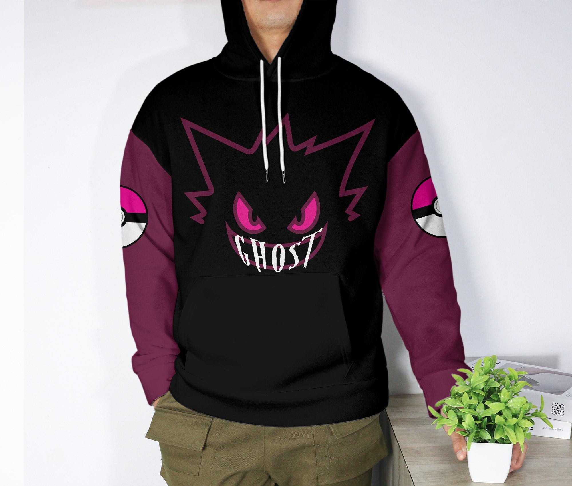 il_2000xN.7084590818_l8cu.jpg Gengar Hoodie, Night Shades Ghost Hoodie, Anime Graphic Sweatshirt, Cute Gengar Pullover, Funny Kawaii Hoodie, Gift for Anime Fans
