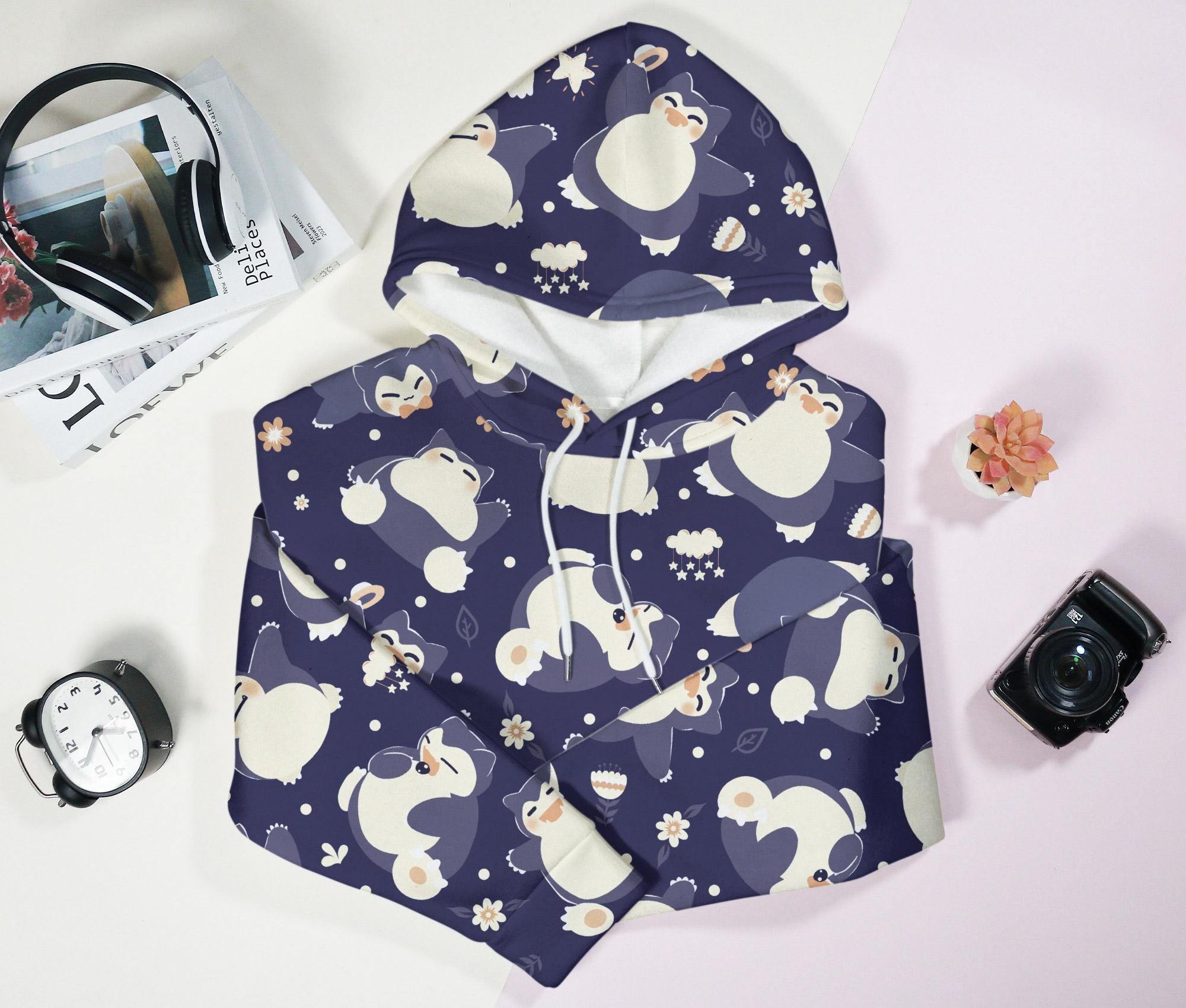 Snorlax Hoodie, Cute Kawaii Hoodie, Cozy Unisex Hoodie, Trendy Graphic Hoodie, Cute Sweatshirt for Men and Women