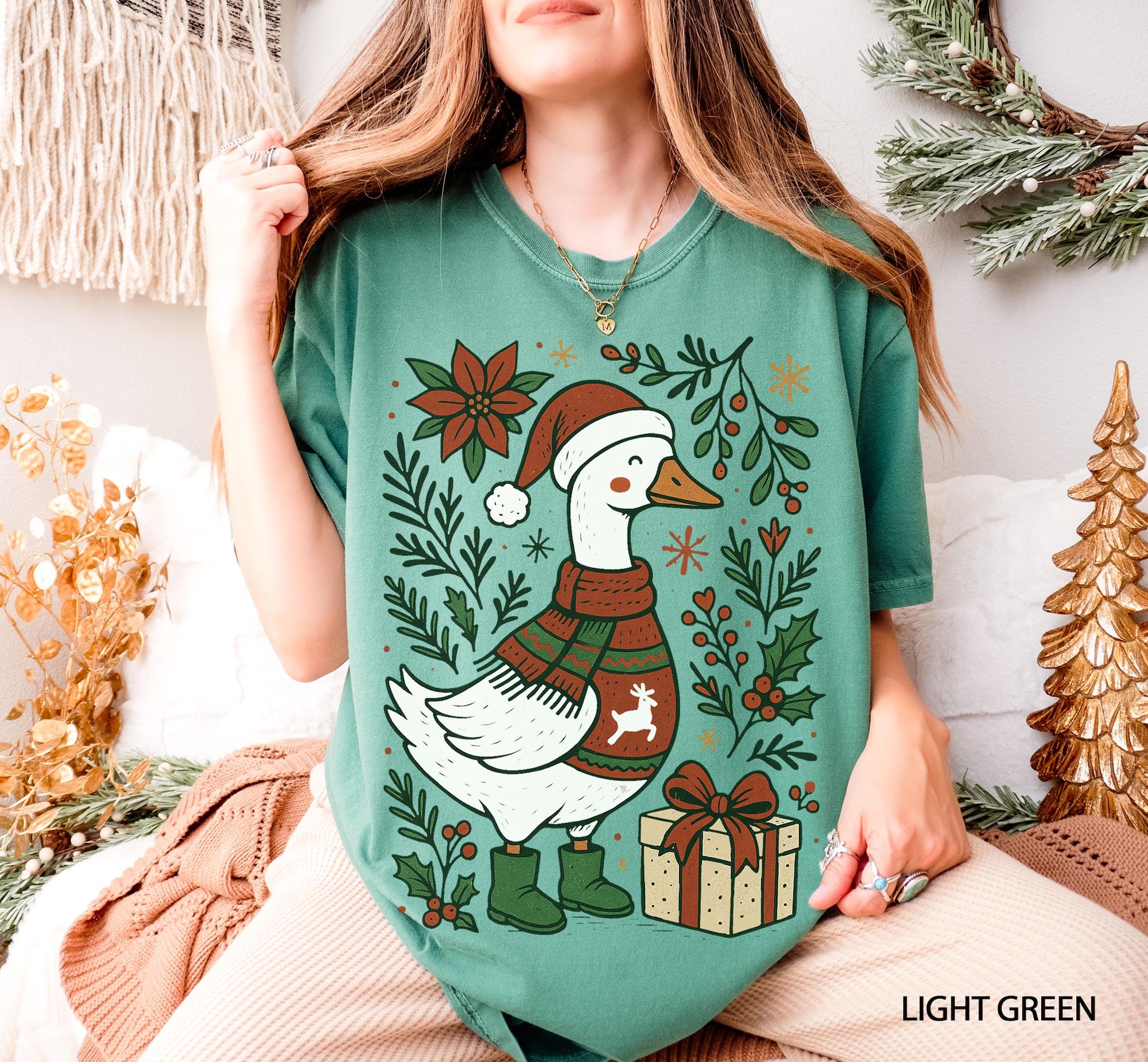 Floral Boho Christmas Silly Goose shirt, Funny Christmas Tee, Merry Christmas, Silly Goose shirt, Christmas Goose Tee, Women’s Holiday Shirt