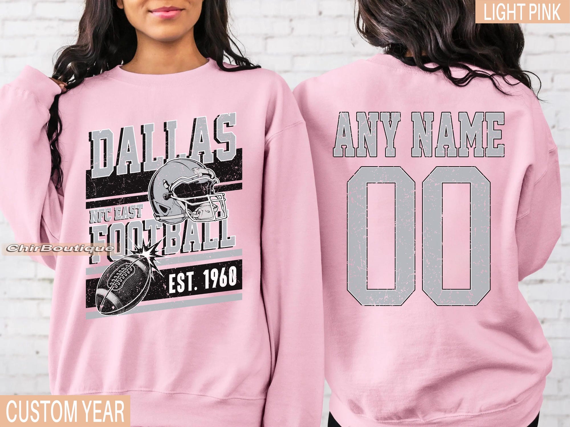 Personalized Dallas Football Sweatshirt, Dallas football crewneck, Dallas football shirt, Custom Football Player,  football Tee