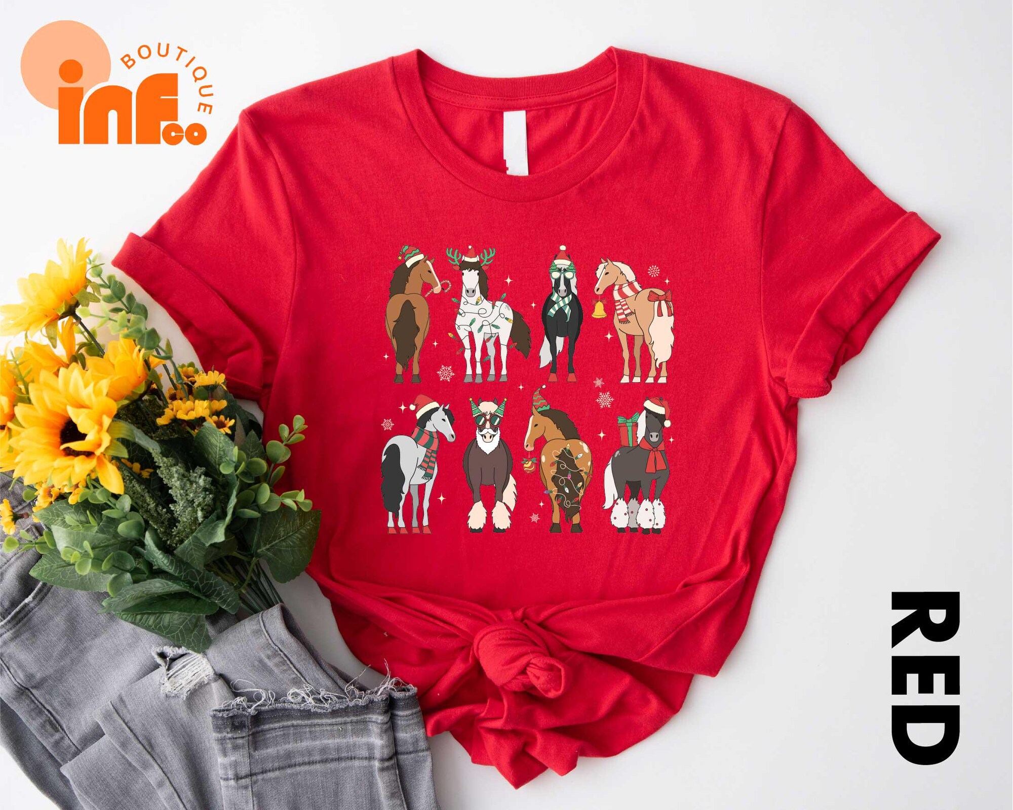 Horse Christmas T-Shirt, Western Christmas Horse Tee, Womens Christmas Sweatshirt, Funny Christmas Horses Shirt, Horse Lover Xmas Gift