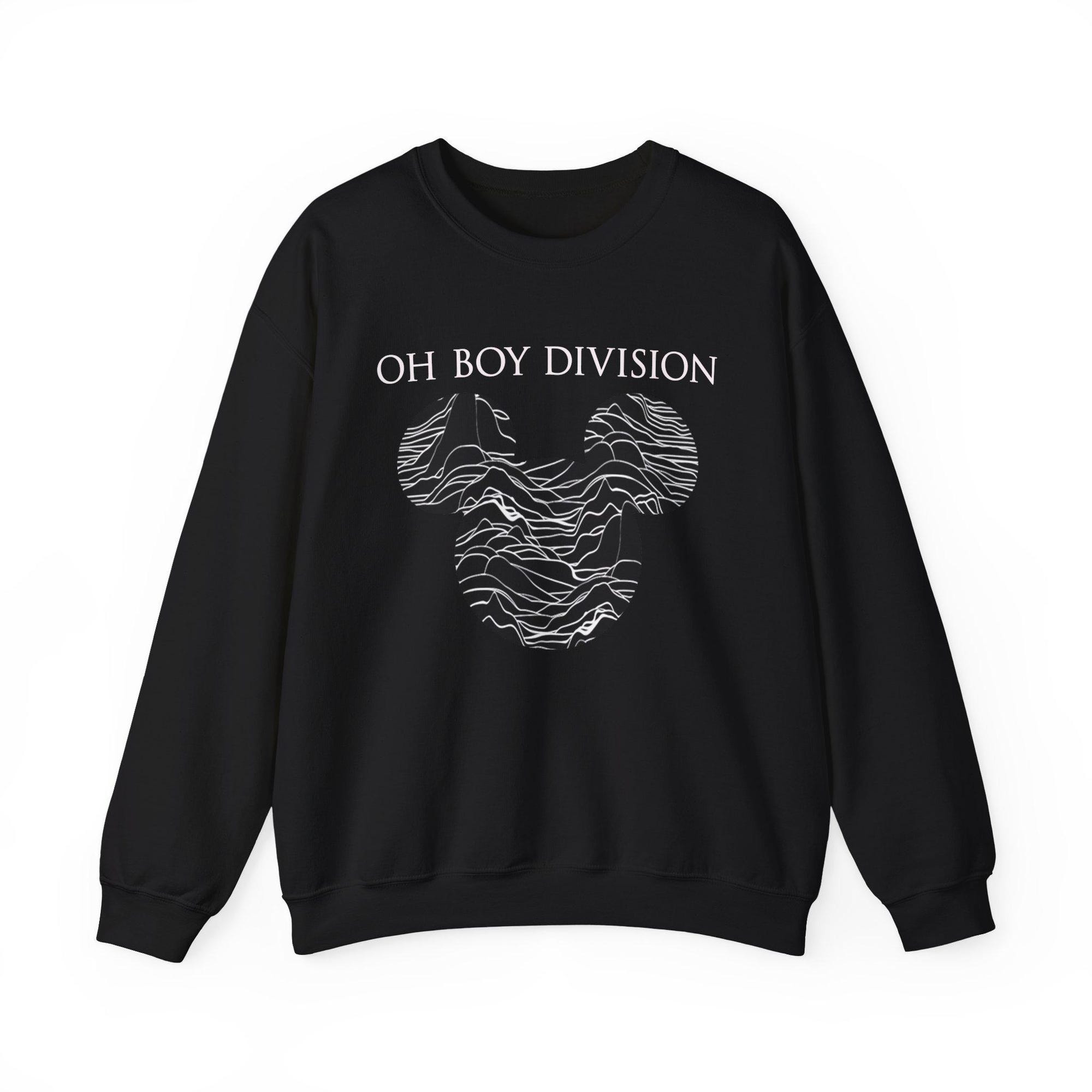 il_2000xN.7122509011_ae44-1.jpg Oh Boy Division | Emo Punk Graphic Crewneck Sweatshirt | Joy Division Inspired | Goth Alt Punk Emo Disney