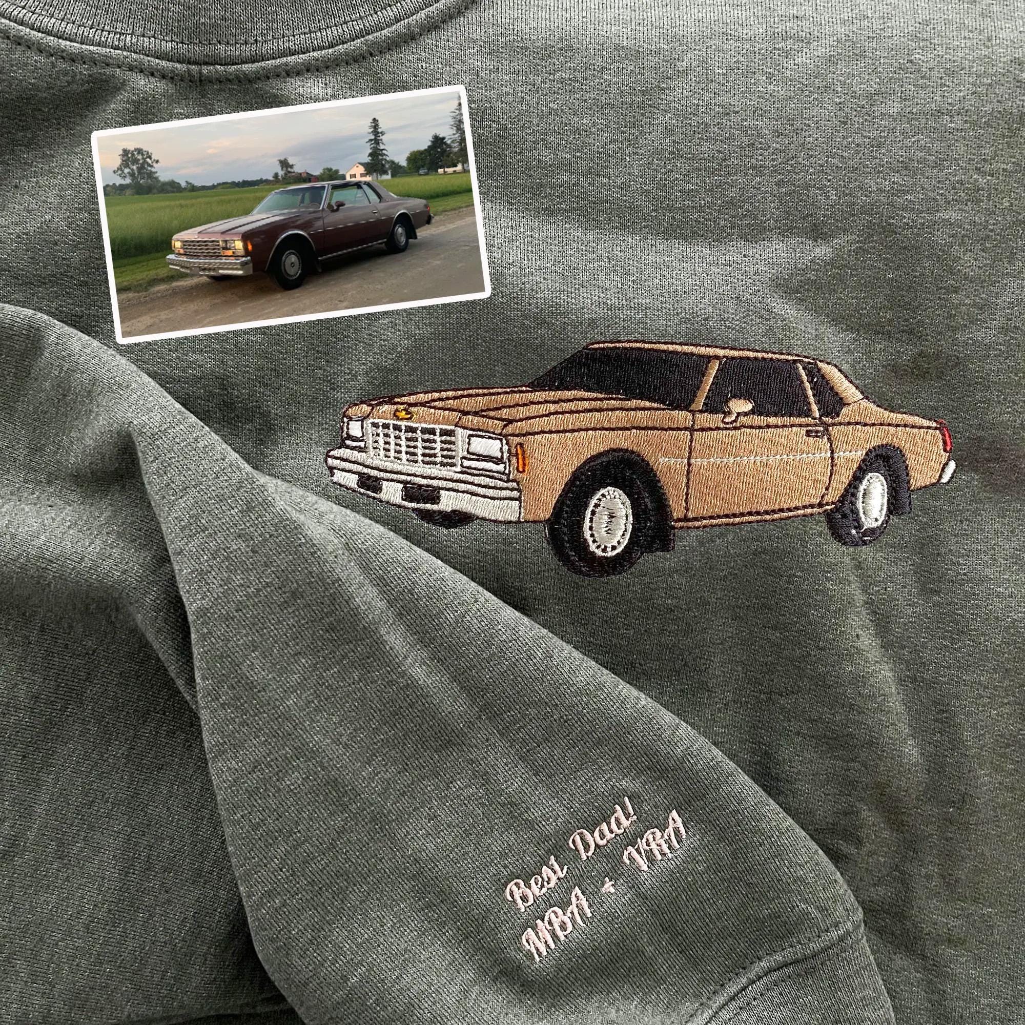 Custom Embroidered Car Hoodie, Car Photo Embroidered, Personalized Race Car Sweatshirt, Custom Car Guy Gift, Car Lover Gift for Him Husband