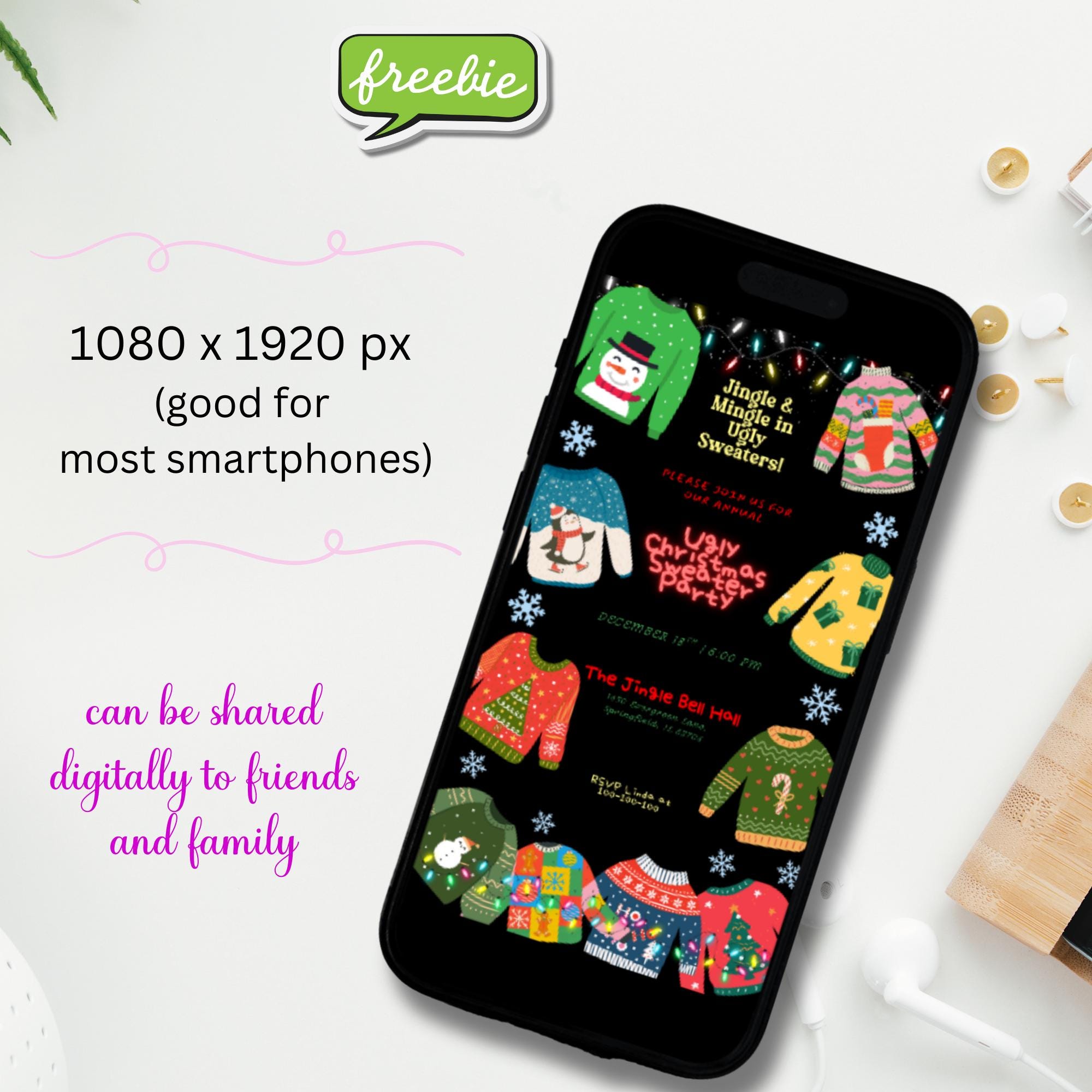 il_2000xN.7127195674_bgyf.jpg Editable Black Ugly Sweater Christmas Party Invitation Template, Printable Ugly Sweater Party Invite, Christmas Ugly Sweater Evite