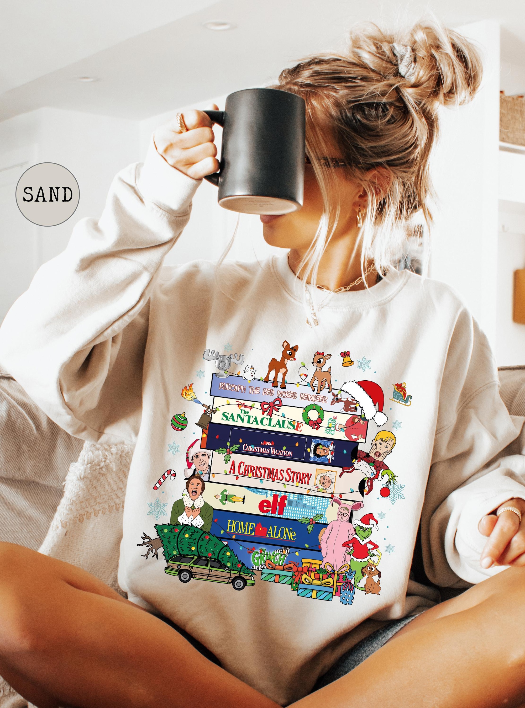 Comfort Colors® 90s Christmas Sweatshirt, Retro Holiday Hoodie, Vintage Xmas Pullover, 90s Movie Crewneck, Cozy Winter Gift for Her