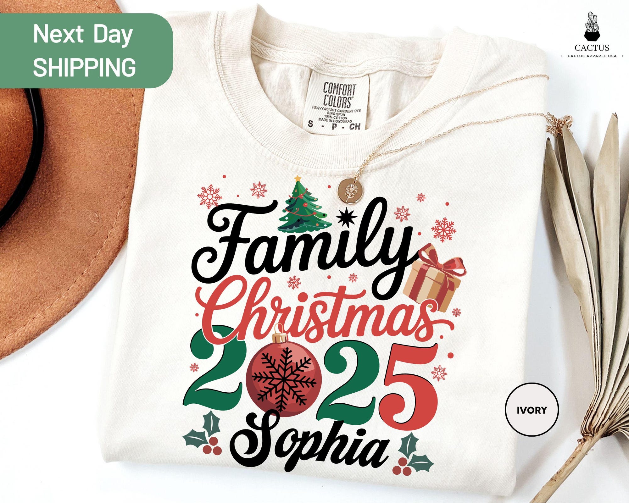 Comfort Colors Custom Family Christmas 2025 Shirt, Funny Family Christmas Tshirt, Family Christmas Tee, Custom Family Matching Tee