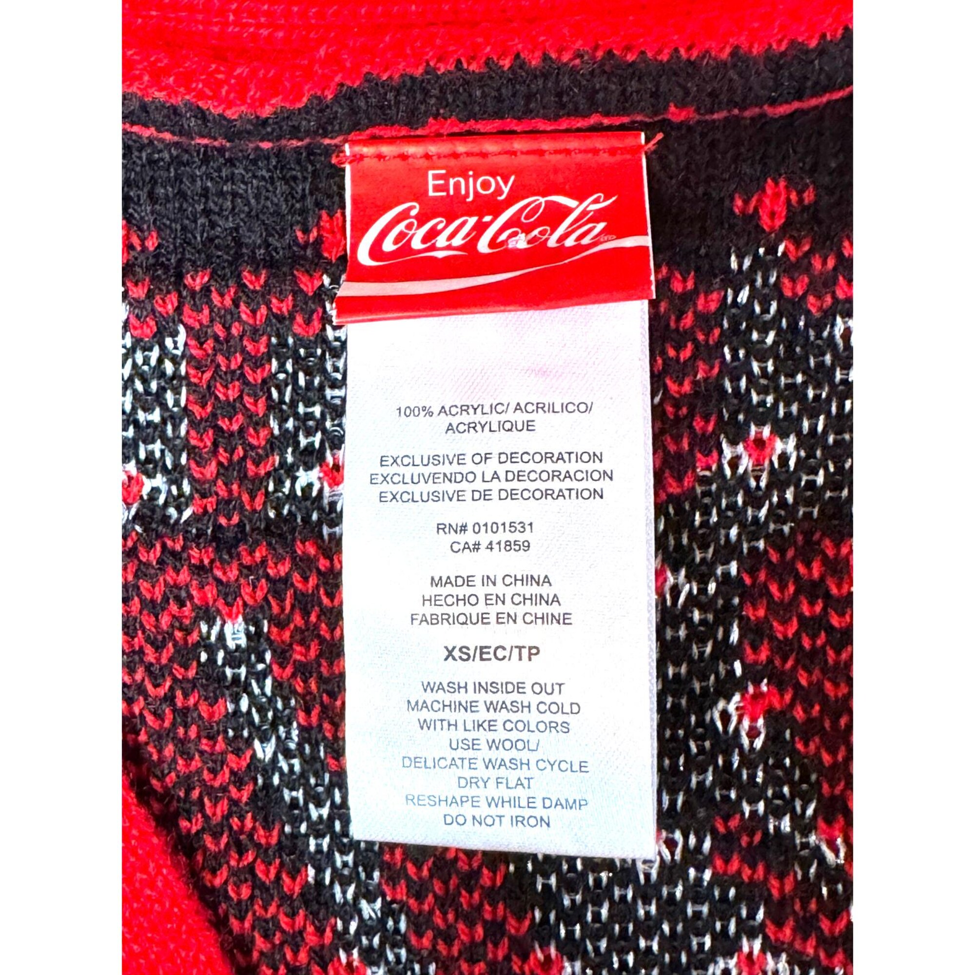 il_2000xN.7132081838_8rmh.jpg Coca-Cola Ugly Christmas Sweater Cardigan Button Up Snowballs Bears XS