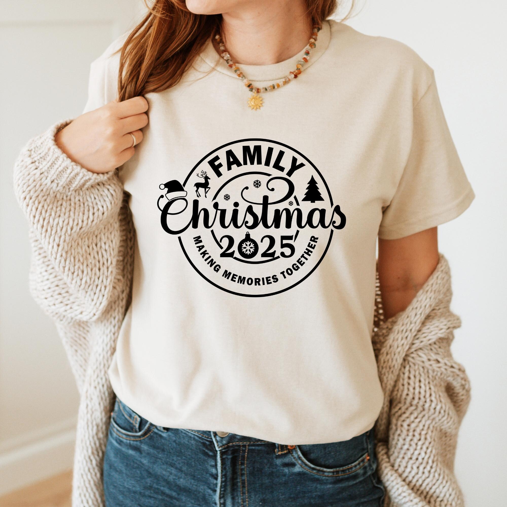 Family Christmas 2025 T-Shirt: Customizable Matching Holiday Tee