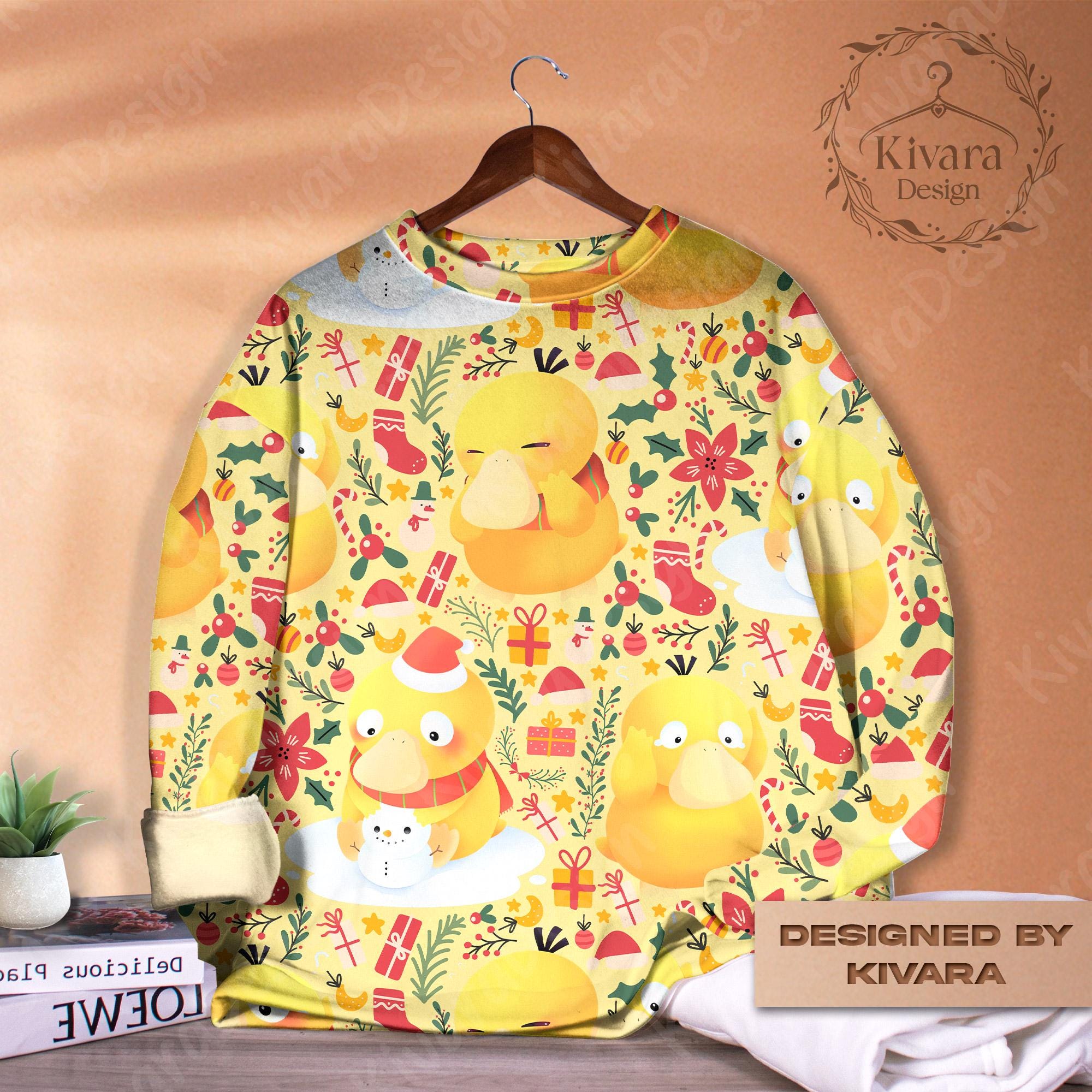 il_2000xN.7132995143_7n7b-1.jpg Psyduck Festival Hoodie Sweatshirt Water Type Sweatshirt for Anime, Video Game Fans, Kawaii Couples Outfit