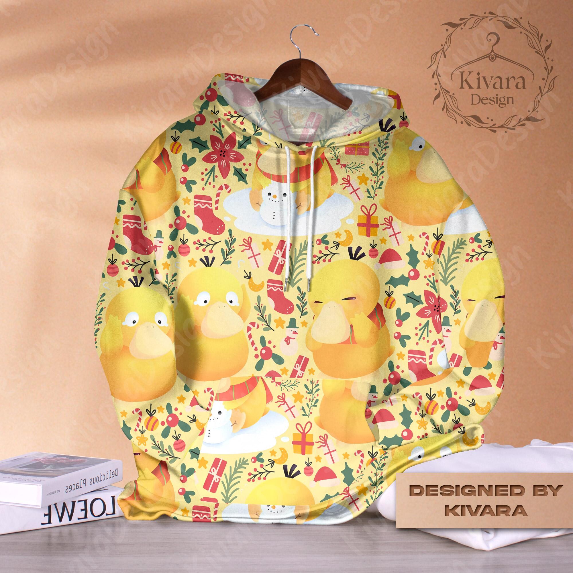 il_2000xN.7132995235_eiw8-1.jpg Psyduck Festival Hoodie Sweatshirt Water Type Sweatshirt for Anime, Video Game Fans, Kawaii Couples Outfit