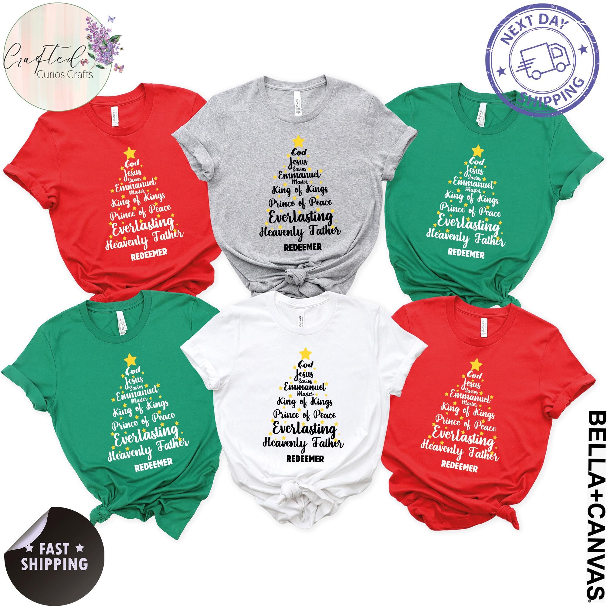 Family Christmas Shirts | Matching Christian Christmas T-Shirts | Holiday Faith Shirts for Family Groups | Religious Christmas Attire