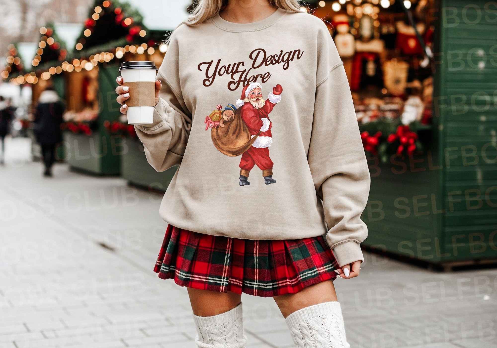 18000 Sand Gildan Sweatshirt Mockup – Christmas Mockup – Holiday Mockup – Christmas Market Mockup – Cozy Trendy Mockup – Holiday POD Mockup