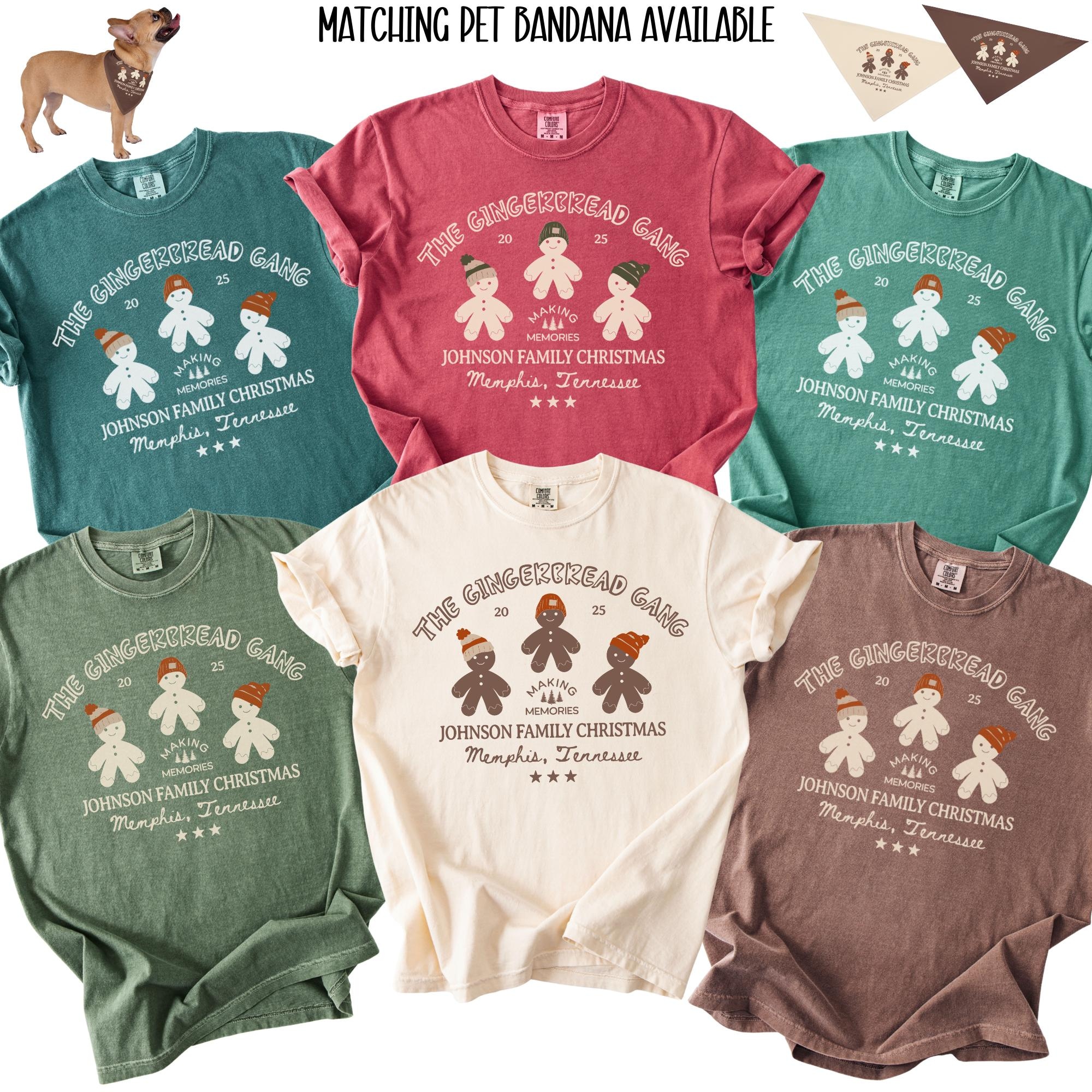 il_2000xN.7142894221_21dw-1.jpg Custom Family Christmas Gingerbread Shirt Comfort Colors Matching Family Christmas Shirt Personalized Name Christmas Tshirt Youth Kids Gift
