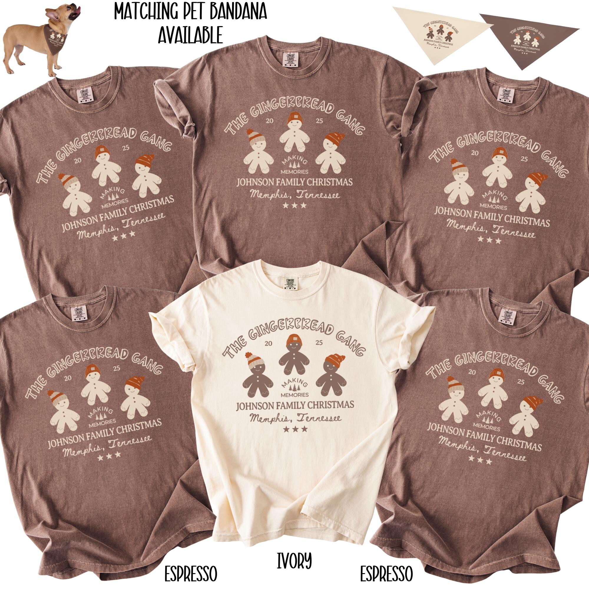 Custom Family Christmas Gingerbread Shirt Comfort Colors Matching Family Christmas Shirt Personalized Name Christmas Tshirt Youth Kids Gift