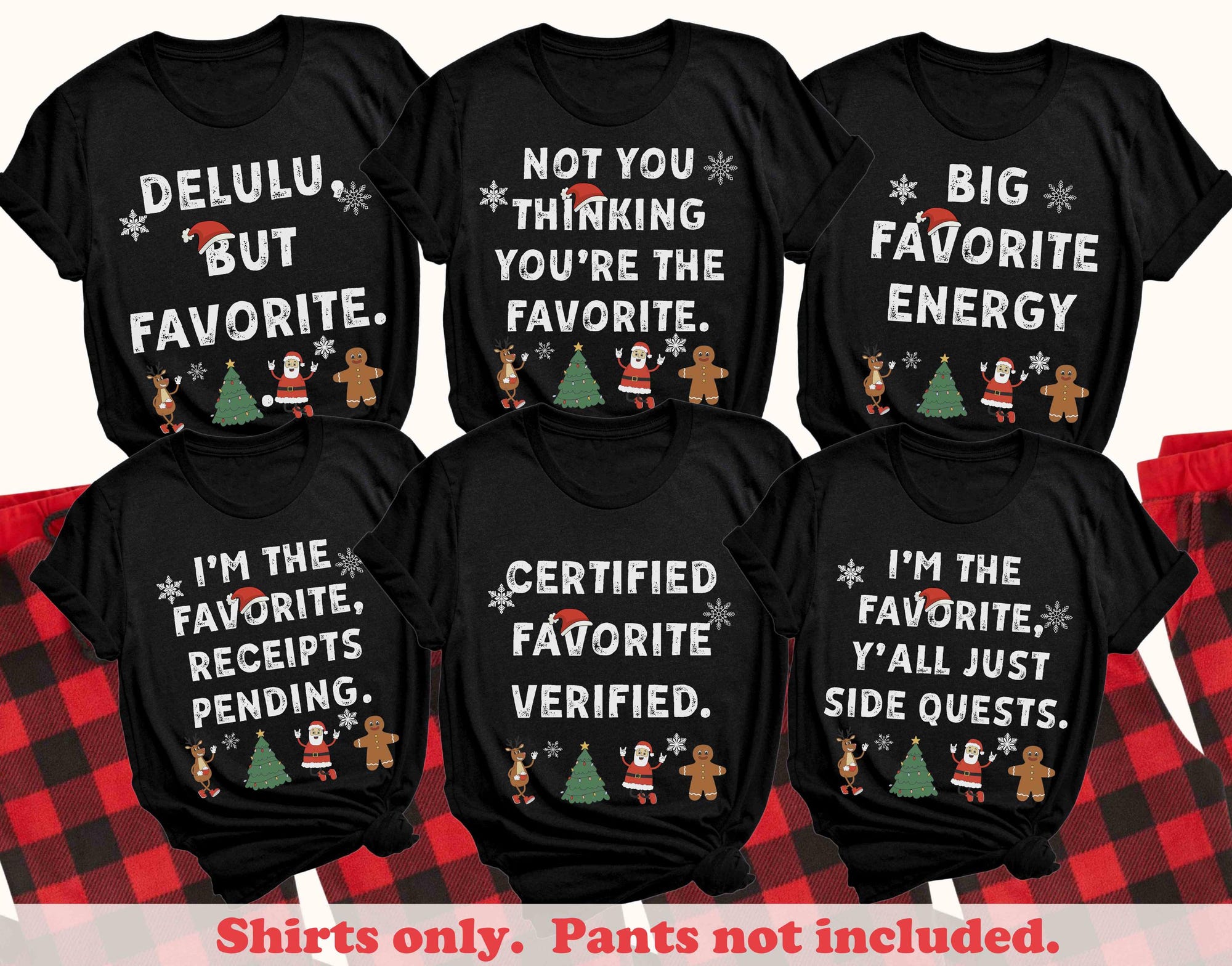 il_2000xN.7151396624_9lfa-1.jpg Funny Family Christmas Shirts Family Christmas Pajamas Funny Family Christmas tshirts Funny Brother Sister PJs Tops Gen Z Slang The Favorite