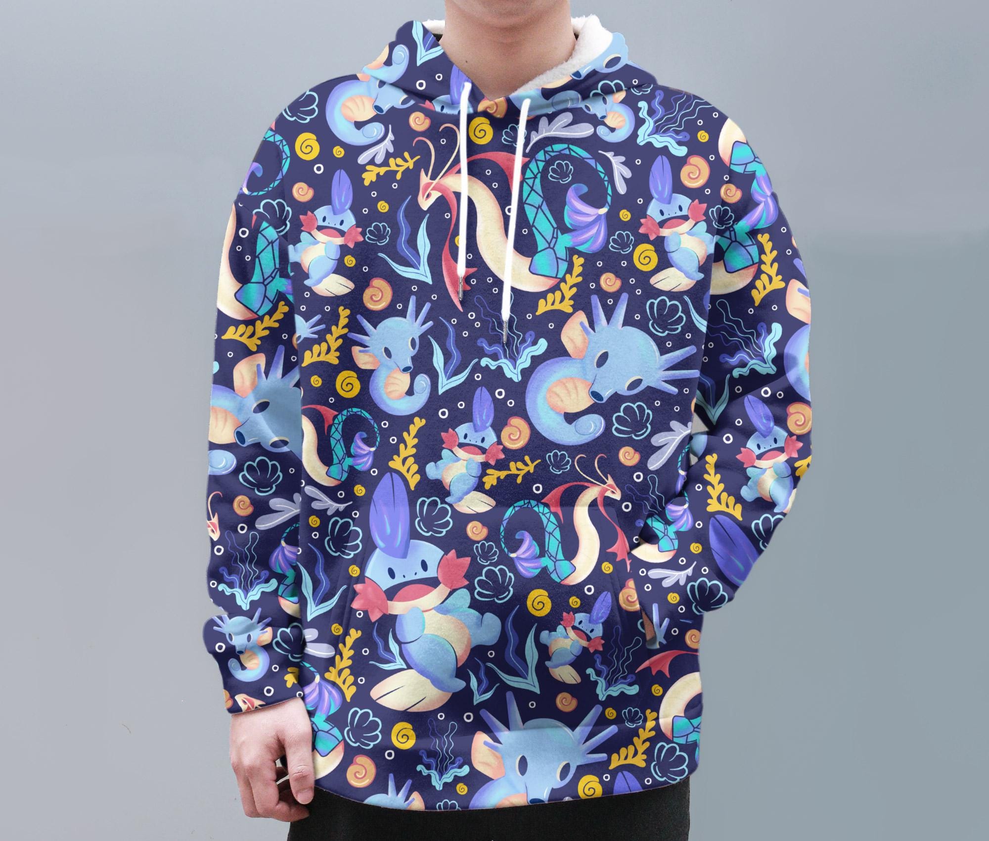 il_2000xN.7166197642_l971-3.jpg Mudkip and Horsea Hoodie, Kawaii Unisex Hoodie, Cute Graphic Hoodie, Cozy Sweatshirt, Funny Hoodie Christmas Gift