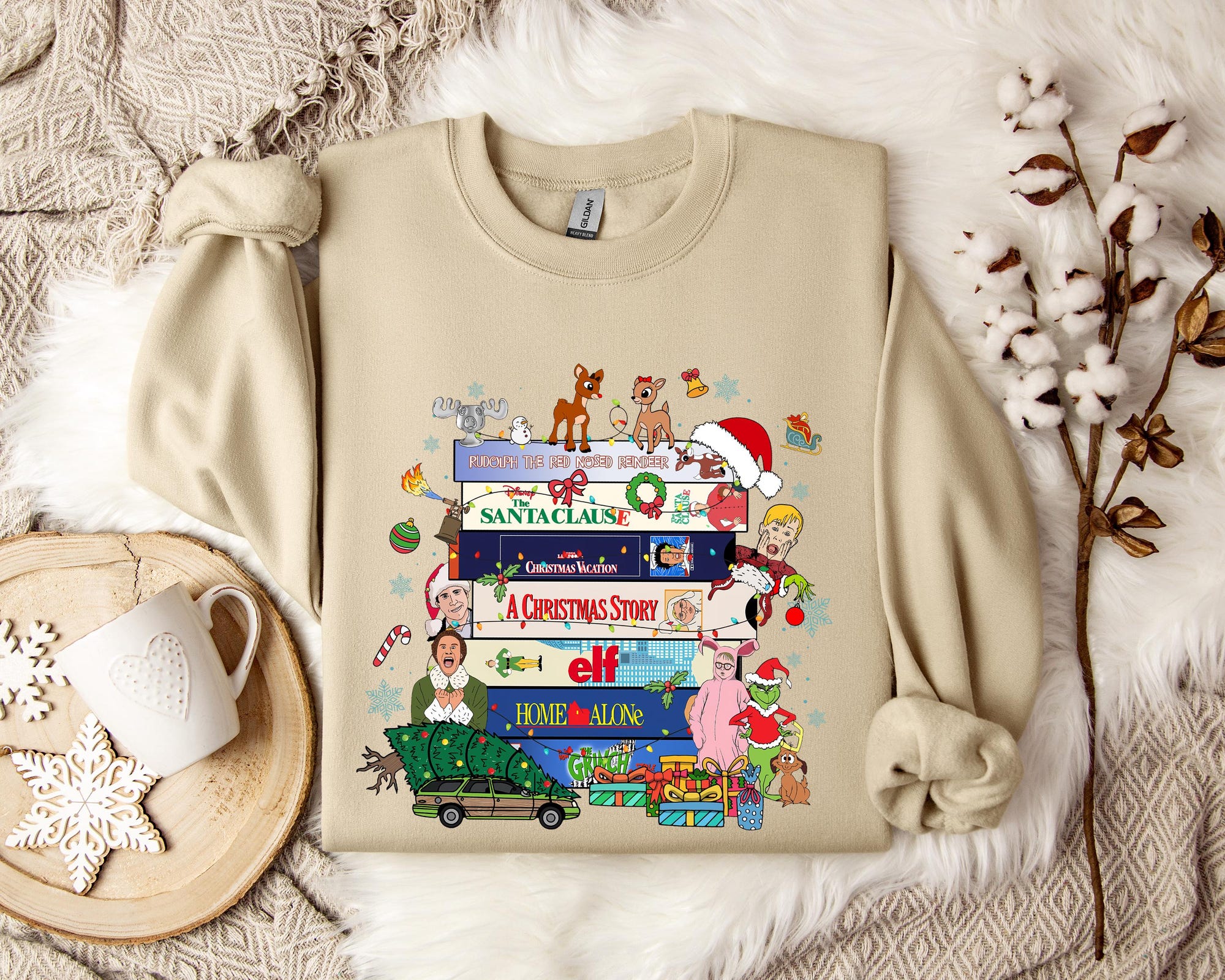 90s Style Christmas Sweatshirt, Christmas Movies Tshirt, VHS Tapes, 90s VHS tee, 90s Christmas Sweatshirt, Funny Christmas Movie T-shirt