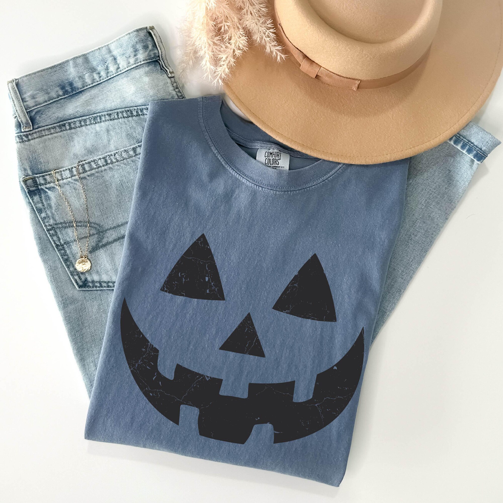 il_2000xN.7170167196_hltp-1.jpg Comfort Colors® Pumpkin Face Shirt - Retro Pumpkin Face Shirt - Fall Spooky pumpkin Shirt - Spooky Season Halloween Shirt - Fall Pumpkin