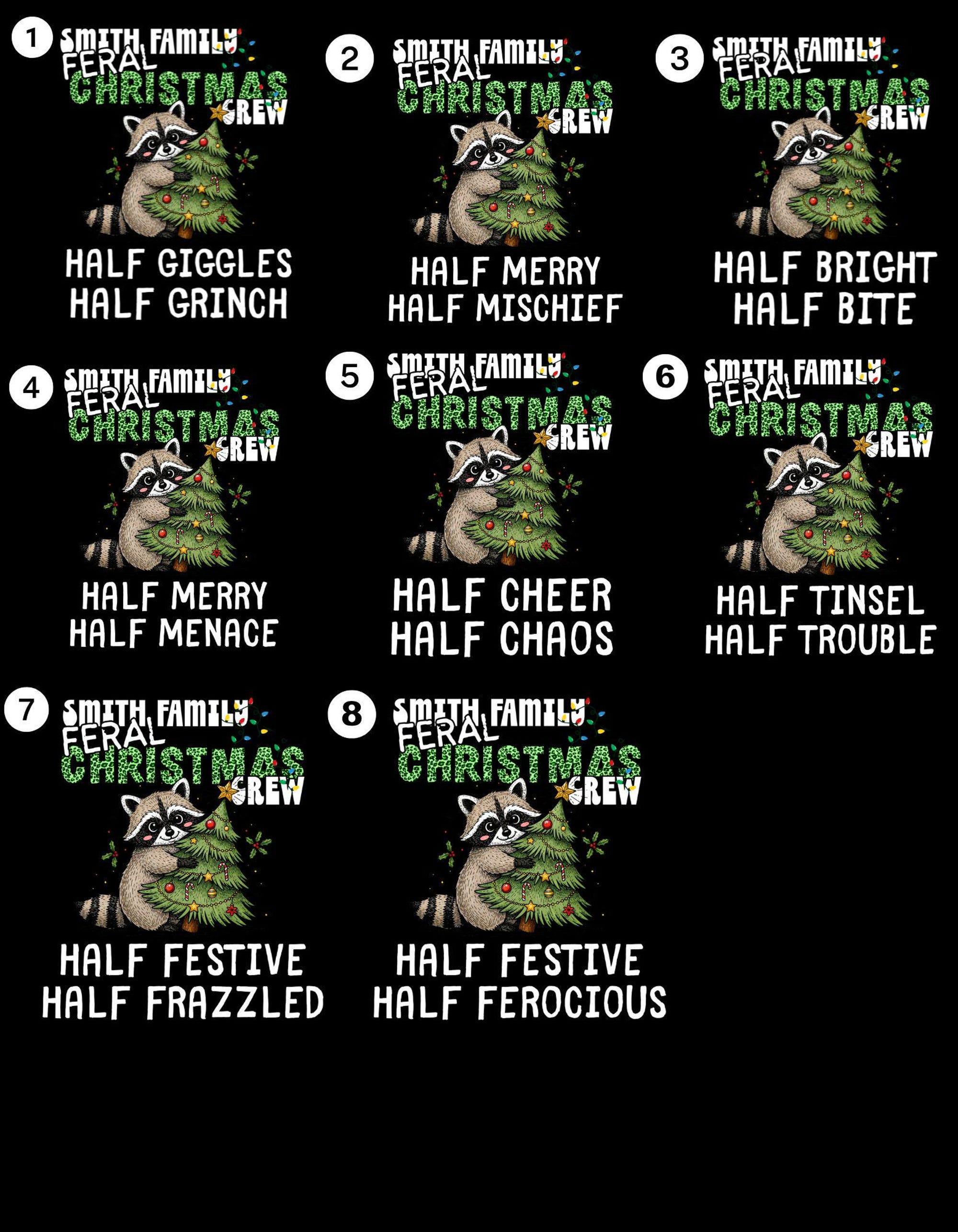 il_2000xN.7170740670_r89x.jpg Comfort Colors Custom Family Christmas Shirts, Personalized Group Christmas Tee, Funny Feral Raccoon Matching Xmas tshirt