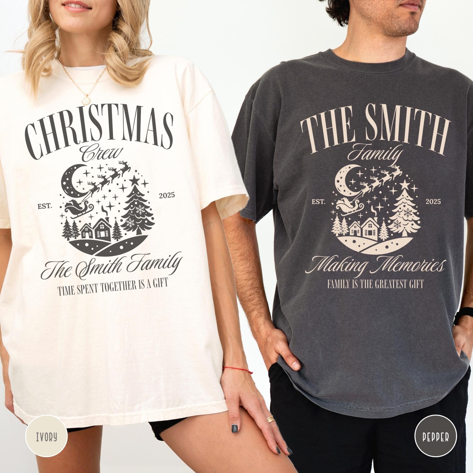 il_2000xN.7171104718_m495.jpg Personalized Christmas Family Shirts, Comfort Colors® Matching Family T-Shirts, Custom Name Christmas Shirt, Xmas Family Reunion T-Shirts