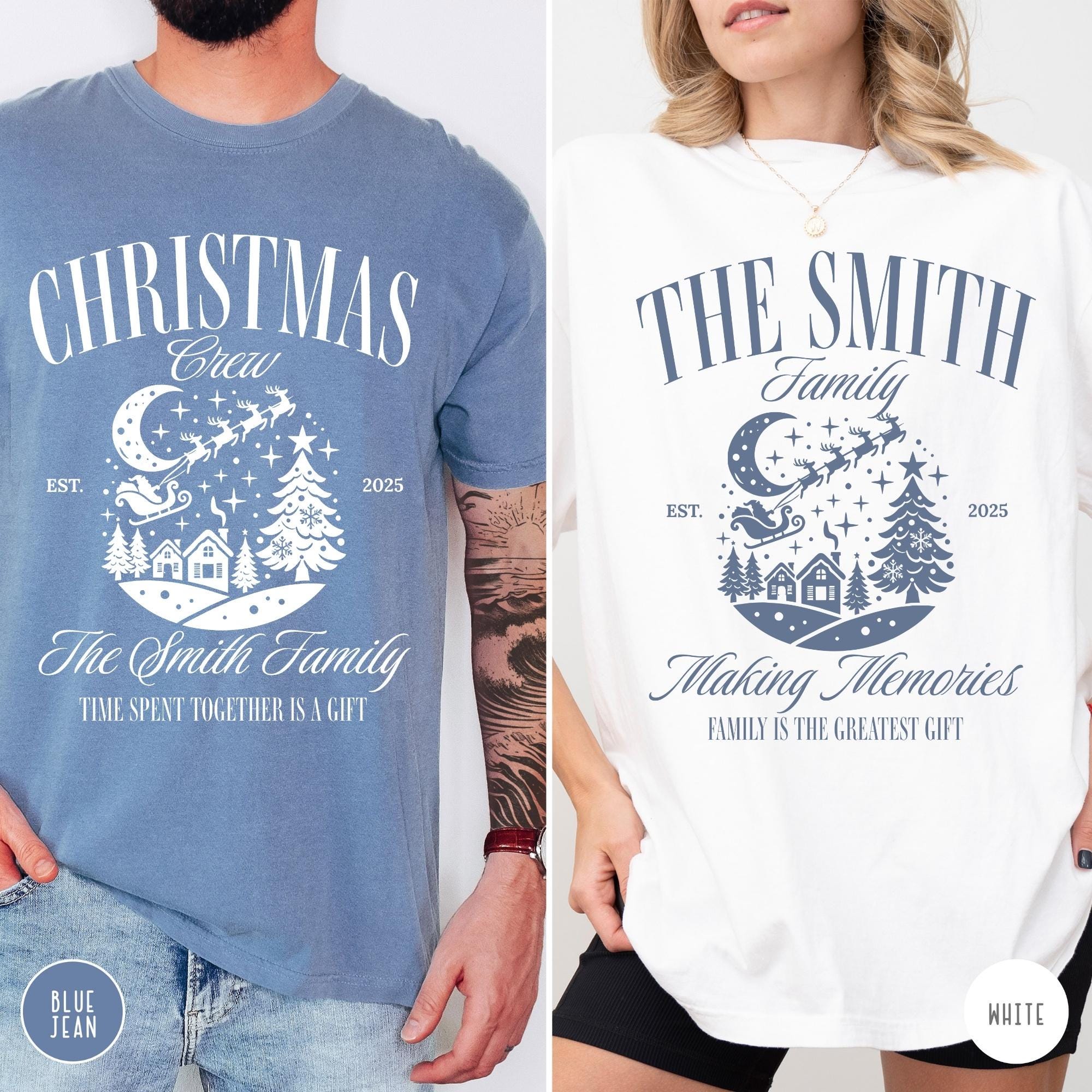 il_2000xN.7171104828_m8gb.jpg Personalized Christmas Family Shirts, Comfort Colors® Matching Family T-Shirts, Custom Name Christmas Shirt, Xmas Family Reunion T-Shirts