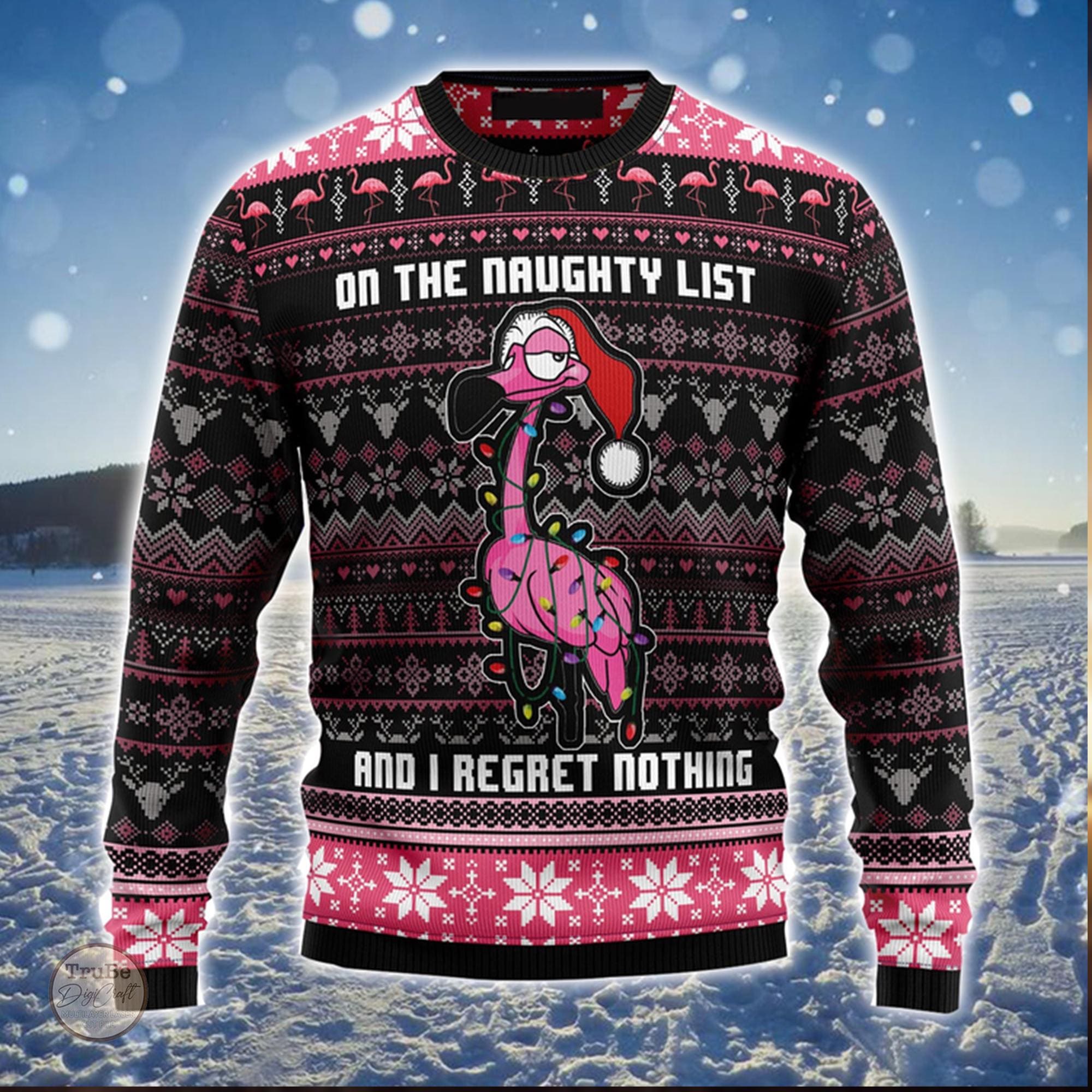 Funny Flamingo Ugly Christmas Sweater: Custom Holiday Pullover