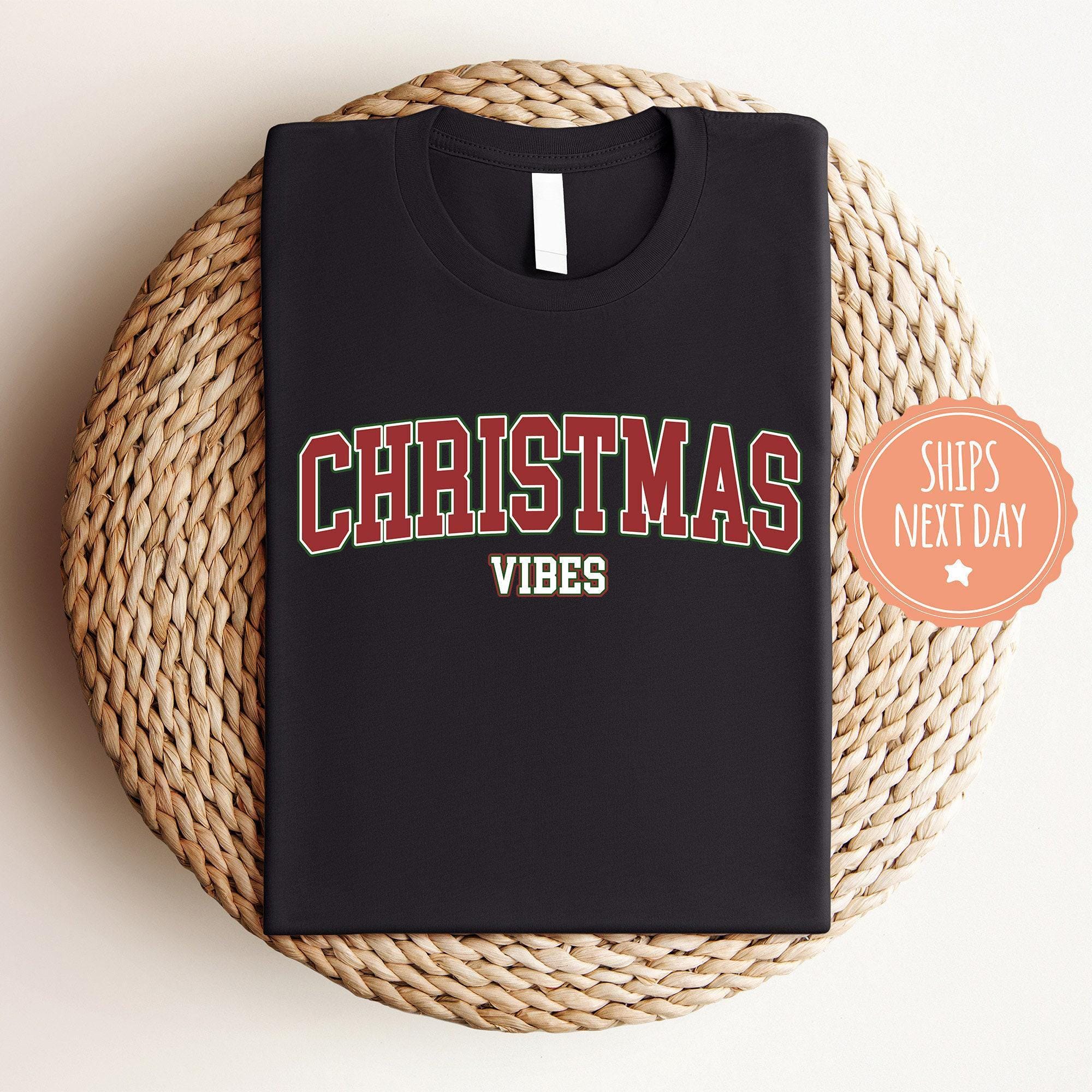 il_2000xN.7178464022_5gcv-1.jpg Retro Christmas Vibes Comfort Colors Shirt - Womens Christmas Tshirt - Holiday Tee - Cute Christmas Gift For Girlfriend - Winter Long Sleeve