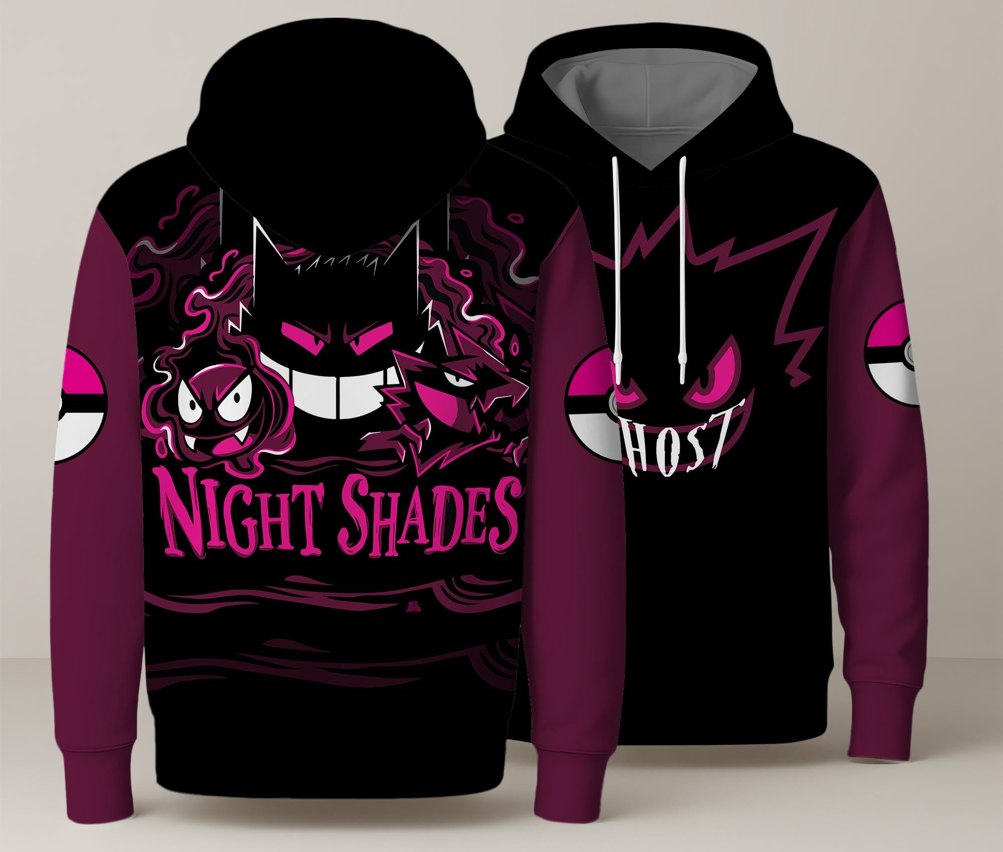 il_2000xN.7179277683_89x0.jpg Gengar Hoodie, Night Shades Ghost Hoodie, Anime Graphic Sweatshirt, Cute Gengar Pullover, Funny Kawaii Hoodie, Gift for Anime Fans