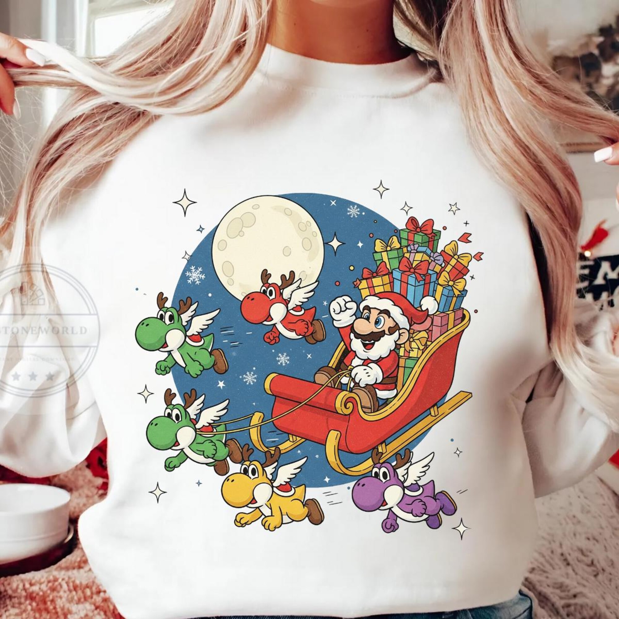 il_2000xN.7180769726_9lzu.jpg Super Mario Christmas Shirt, Mario Luigi Princess Peach Merry Christmas Holiday, Mario Epic Universe Family Christmas Matching Sweatshirt