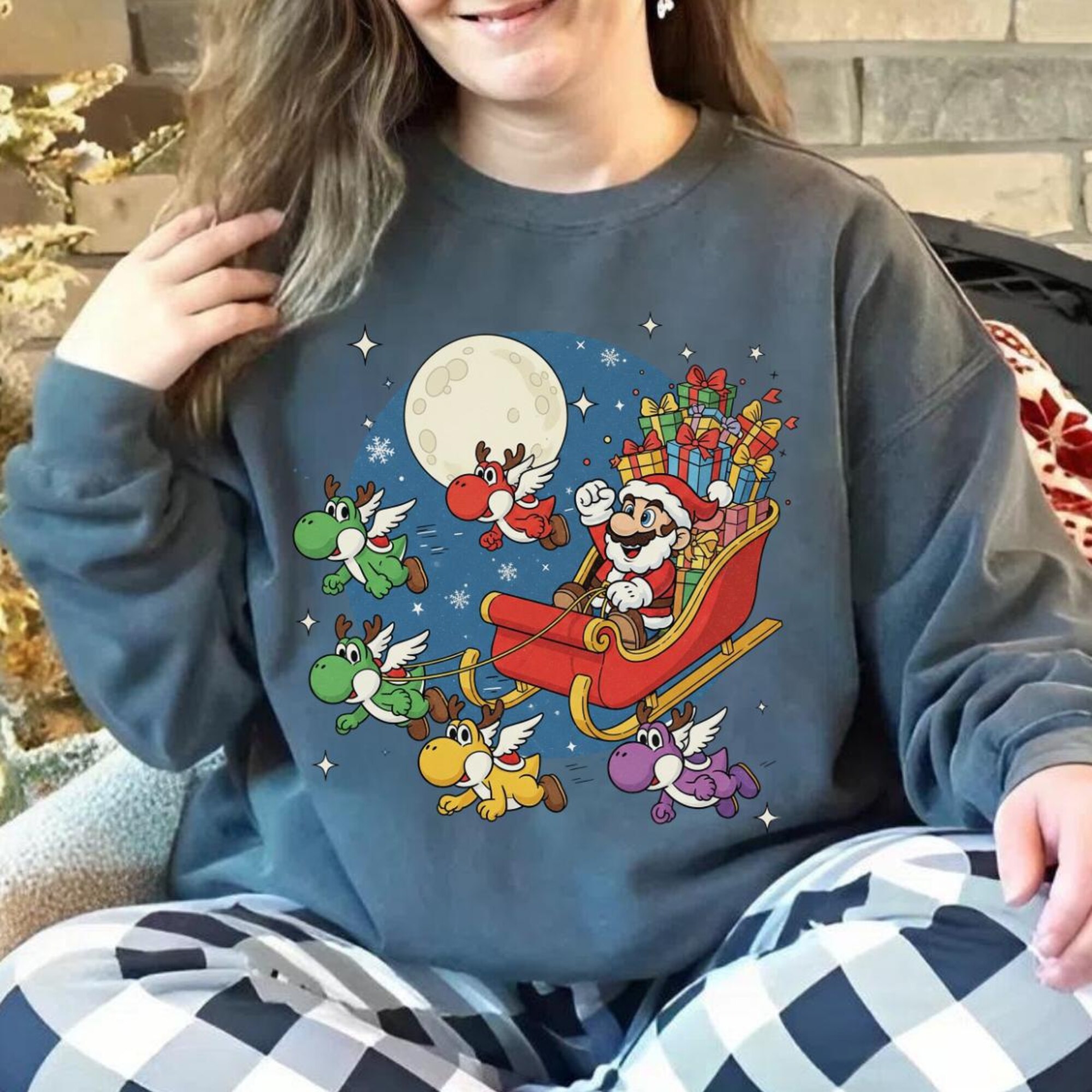il_2000xN.7180769728_f5b6.jpg Super Mario Christmas Shirt, Mario Luigi Princess Peach Merry Christmas Holiday, Mario Epic Universe Family Christmas Matching Sweatshirt