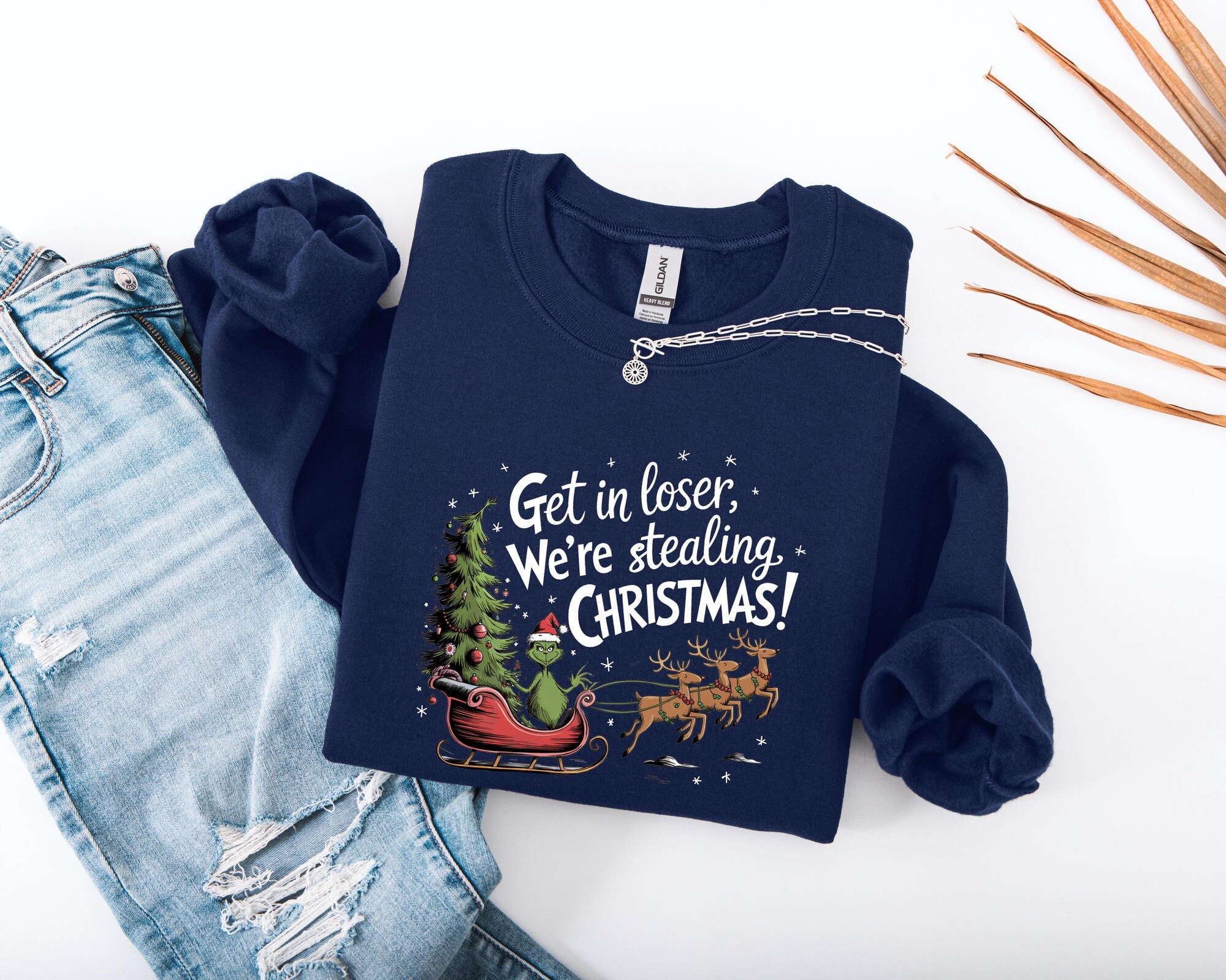 il_2000xN.7184534138_86py-1.jpg Get in Loser We’re Stealing Christmas Sweatshirt, Christmas Sweatshirt, Christmas Gift, Crewneck, Christmas Holiday, Funny Christmas