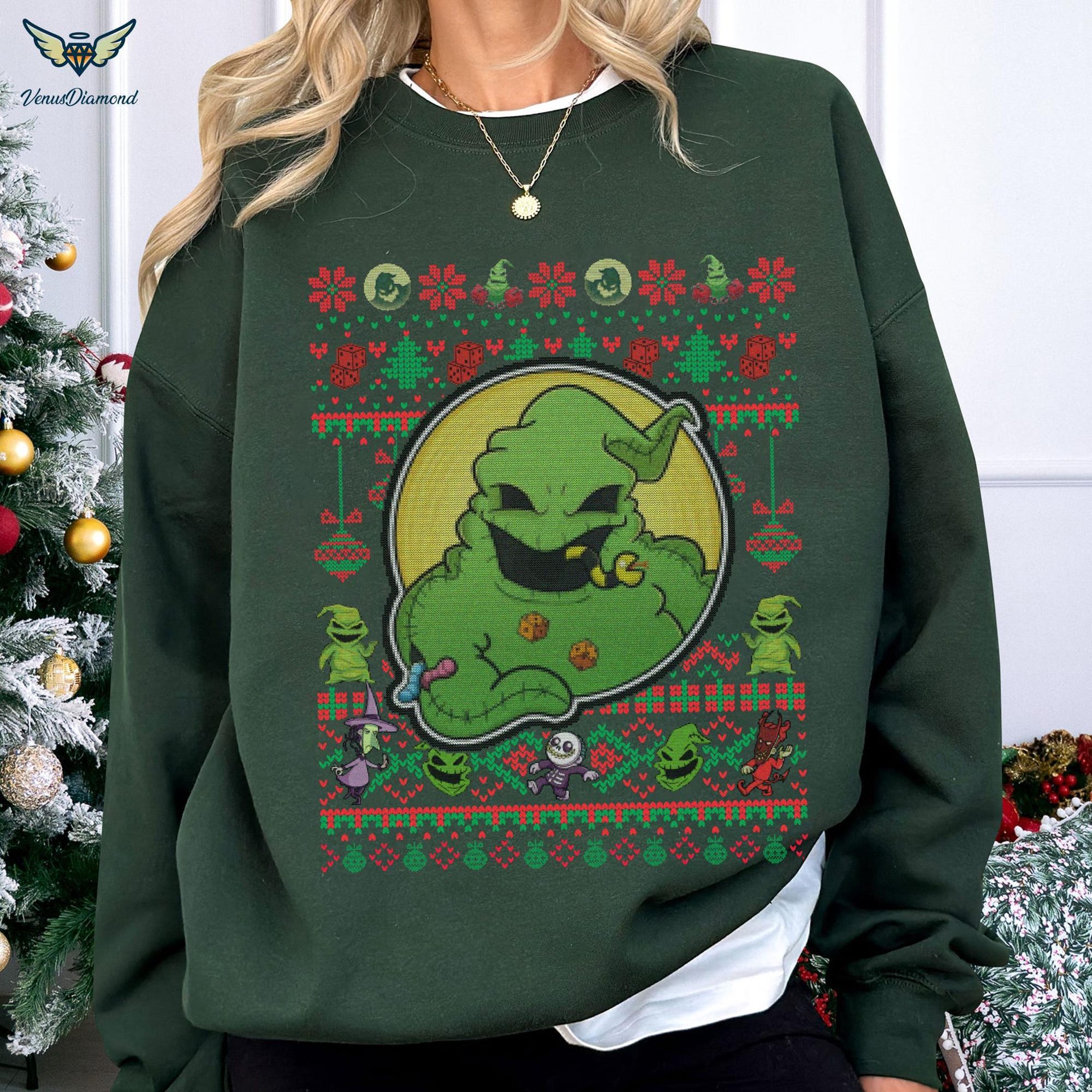 Oogie Boogie Ugly Christmas Sweatshirt, Oogie Boogie Christmas Shirt, Nightmare Christmas Shirt, Oogie Boogie Shirt, Christmas Gifts