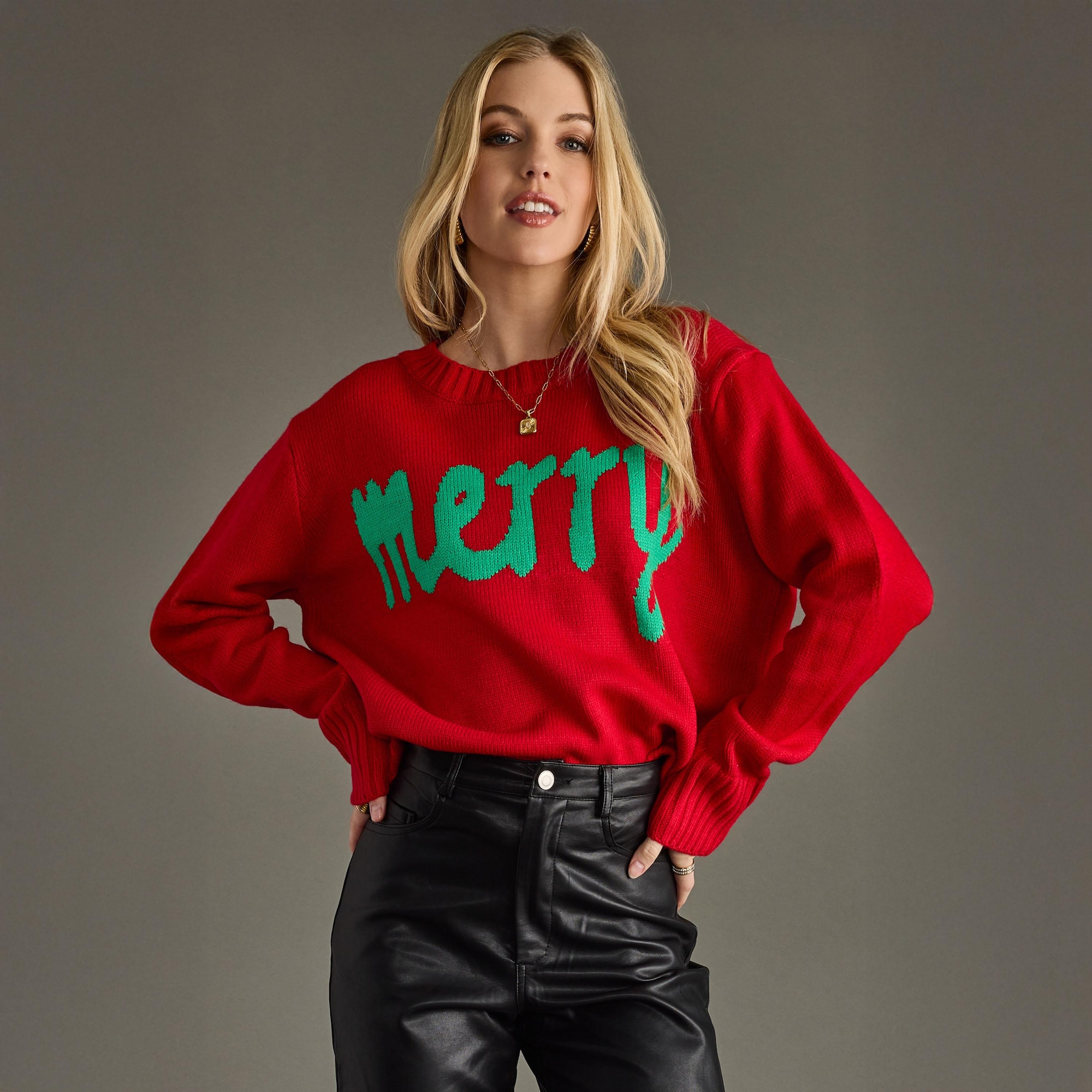 Red & Green Merry Sweater | Merry Sweater | Christmas Sweater | Holiday Sweater | Red Sweater | Women’s Sweater | Winter Sweater