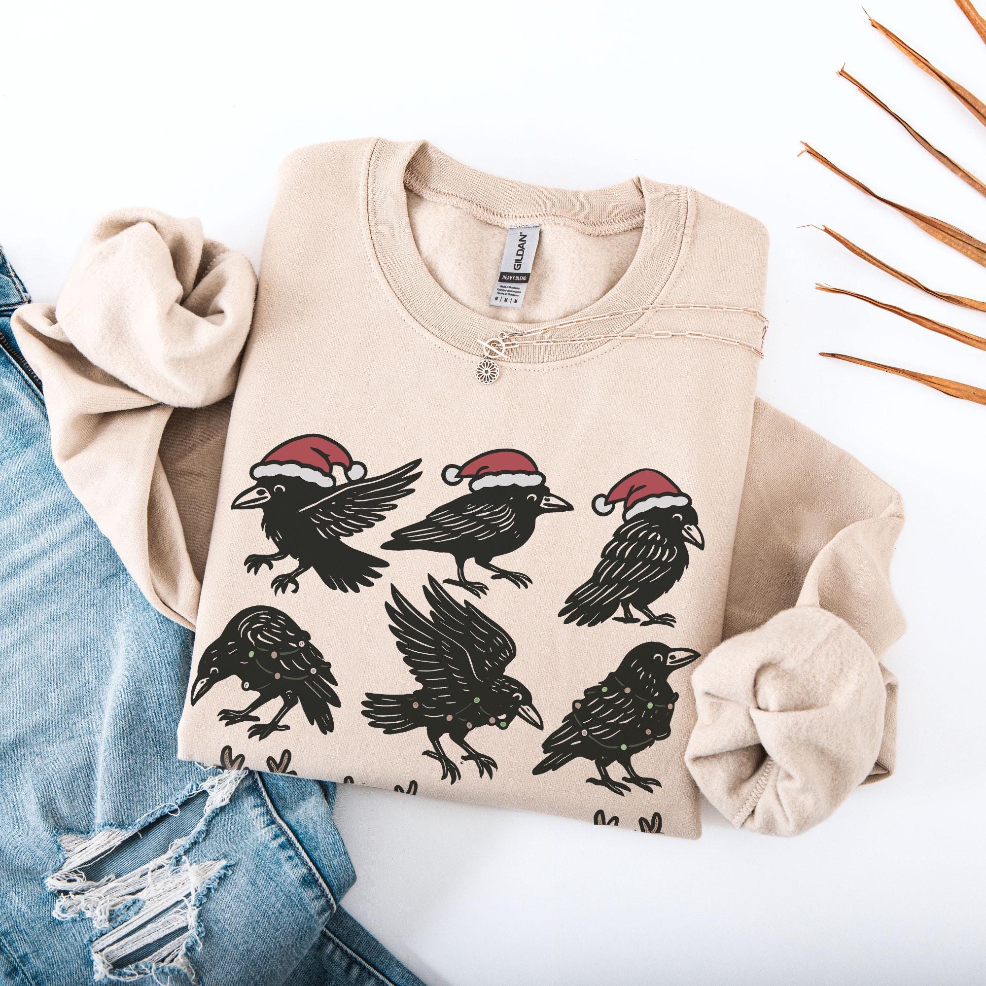 il_2000xN.7191080924_gwr0.jpg Cozy Goth Christmas Sweatshirt for Crow Lover Plus Size 3XL Sand