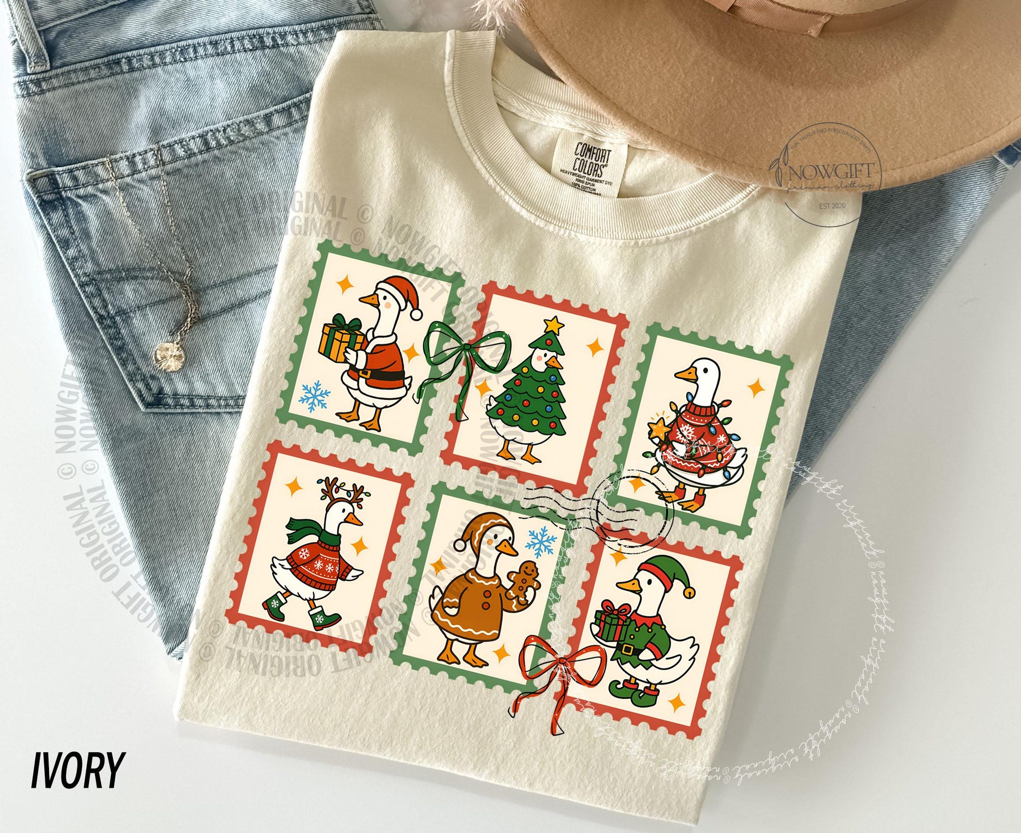 il_2000xN.7191150982_54a2-1.jpg Christmas Xmas Shirt, Christmas Trees Shirt, Silly Goose Stamp Tshirt, Womens Holiday Tees, Christmas Season, Santa Tees, Comfort Colors®