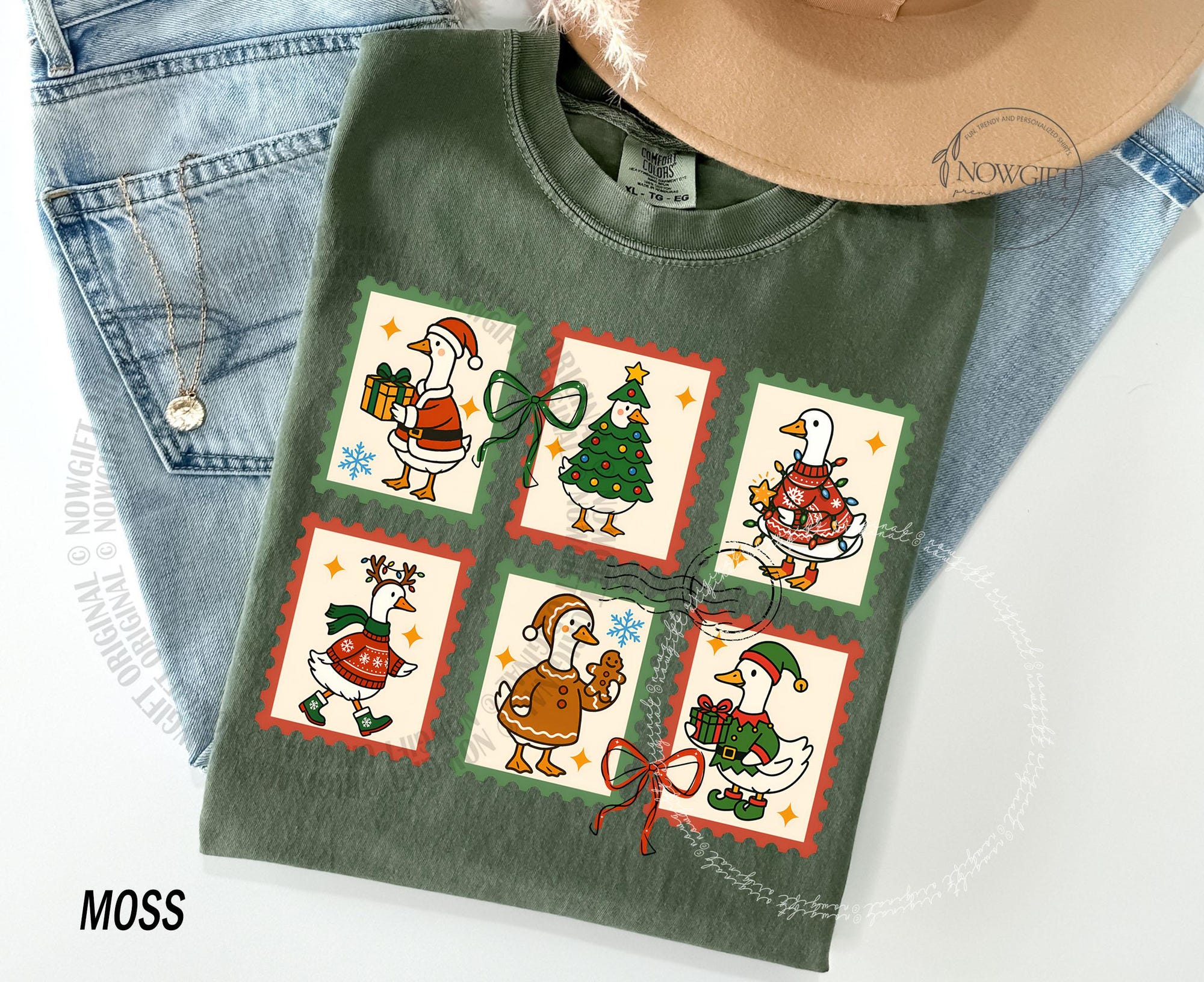 il_2000xN.7191150988_gbq5-1.jpg Christmas Xmas Shirt, Christmas Trees Shirt, Silly Goose Stamp Tshirt, Womens Holiday Tees, Christmas Season, Santa Tees, Comfort Colors®